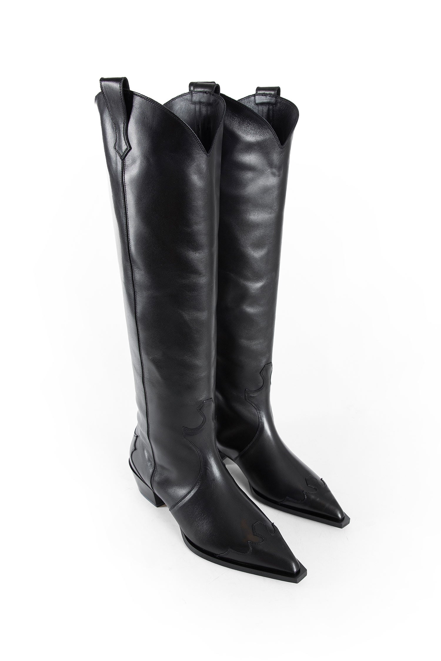 Aruna Leather Knee-High Cowboy Boots - Antonioli.eu