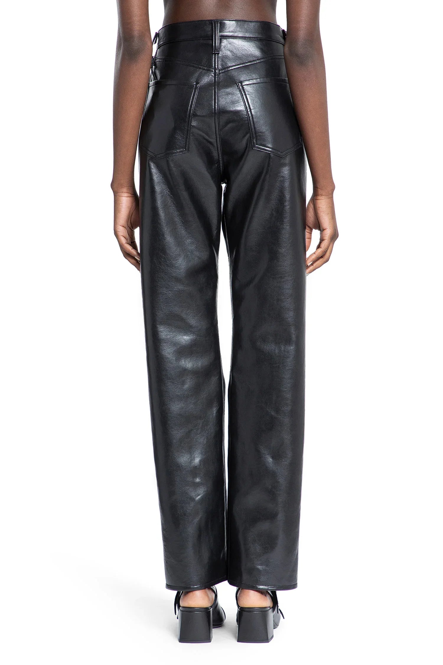 90's Pinch Waist Long Straight Trousers - Antonioli.eu