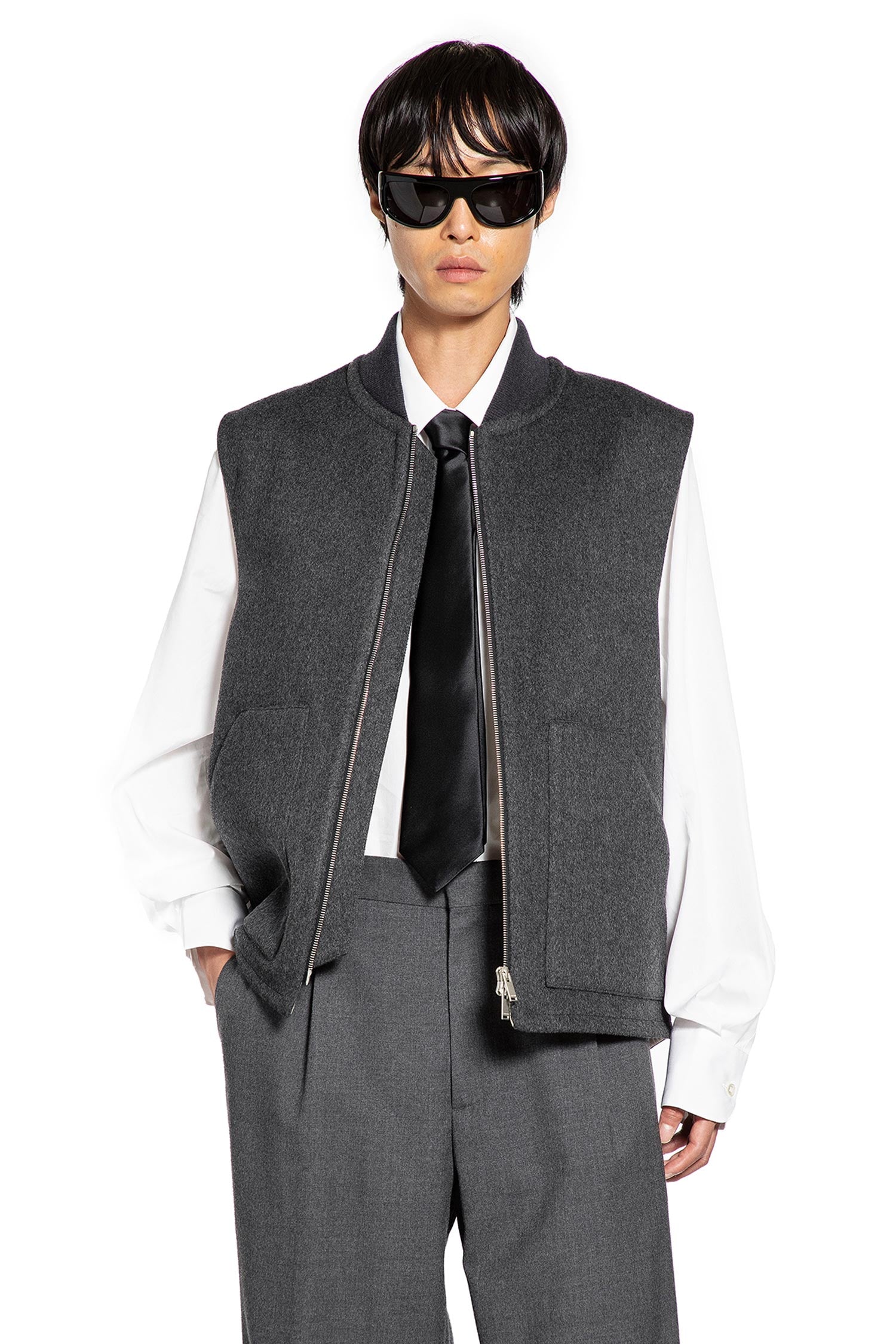 Wool Felt Bomber Vest - Antonioli.eu