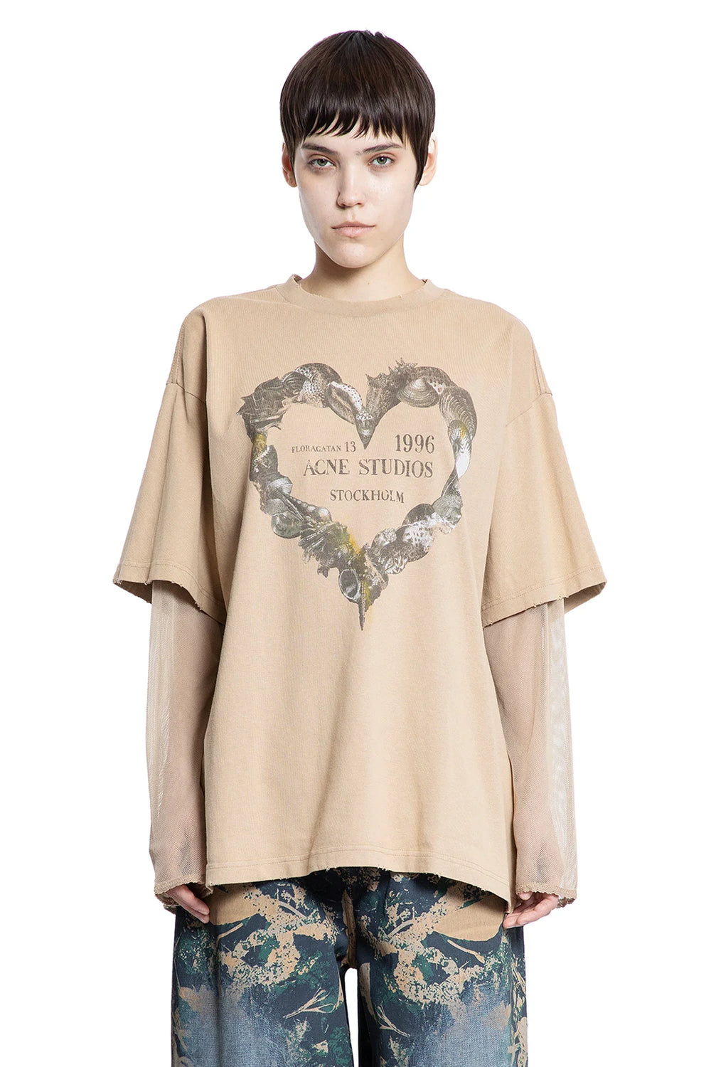ACNE STUDIOS WOMAN BEIGE T-SHIRTS & TANK TOPS - Antonioli.eu