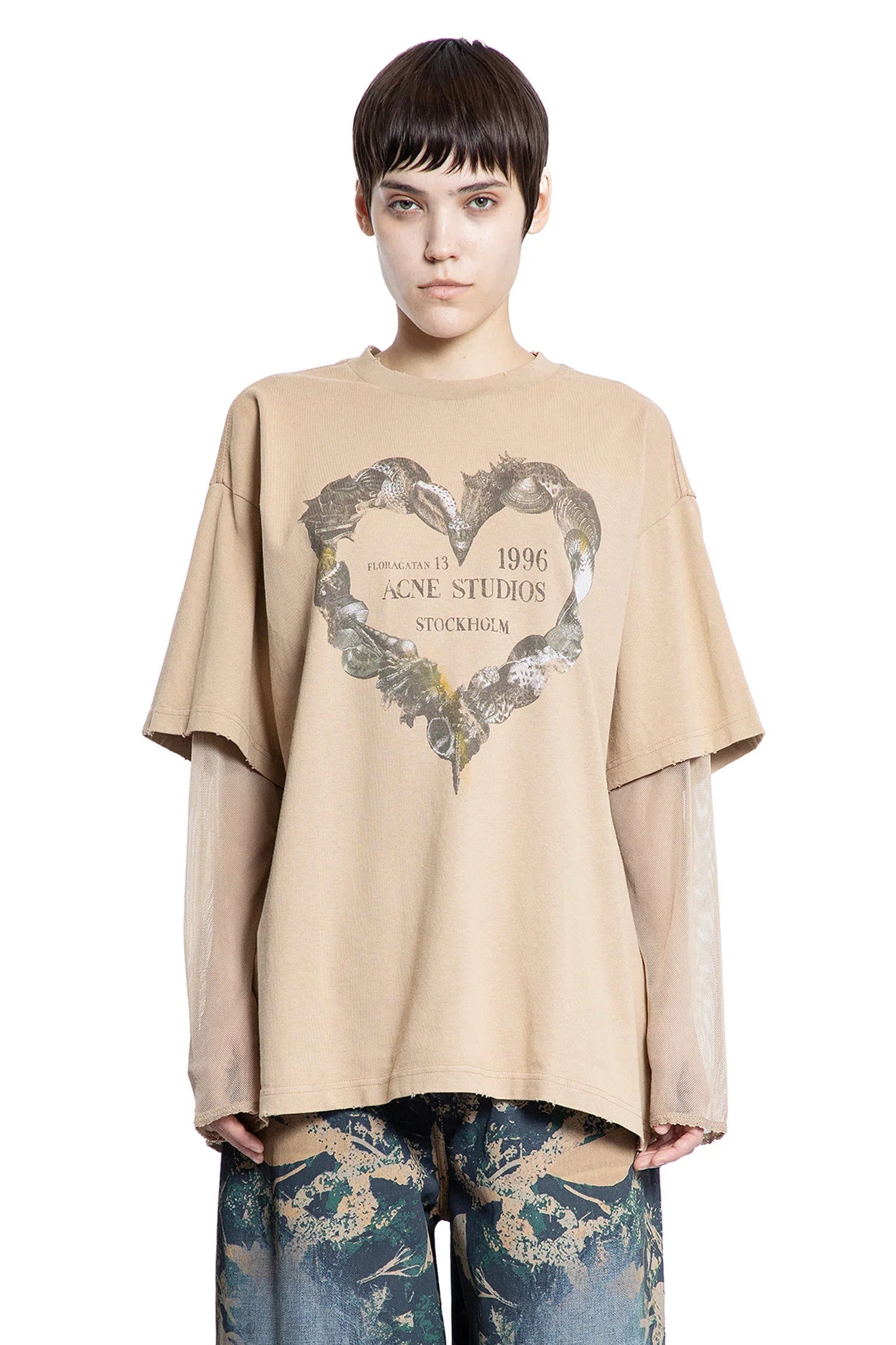 ACNE STUDIOS WOMAN BEIGE T-SHIRTS & TANK TOPS - Antonioli.eu