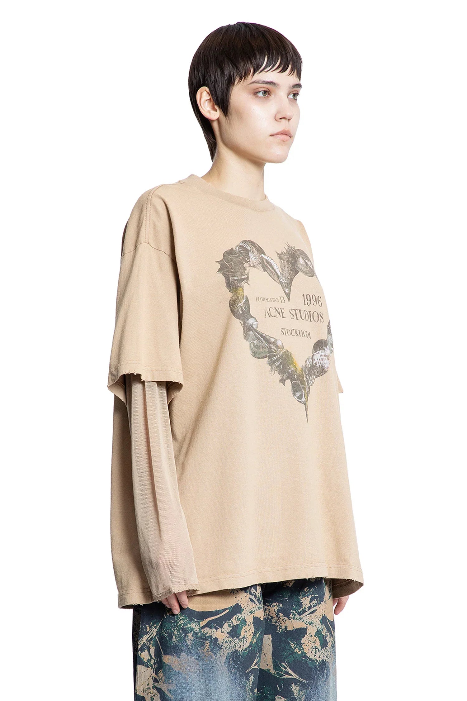 ACNE STUDIOS WOMAN BEIGE T-SHIRTS & TANK TOPS - Antonioli.eu