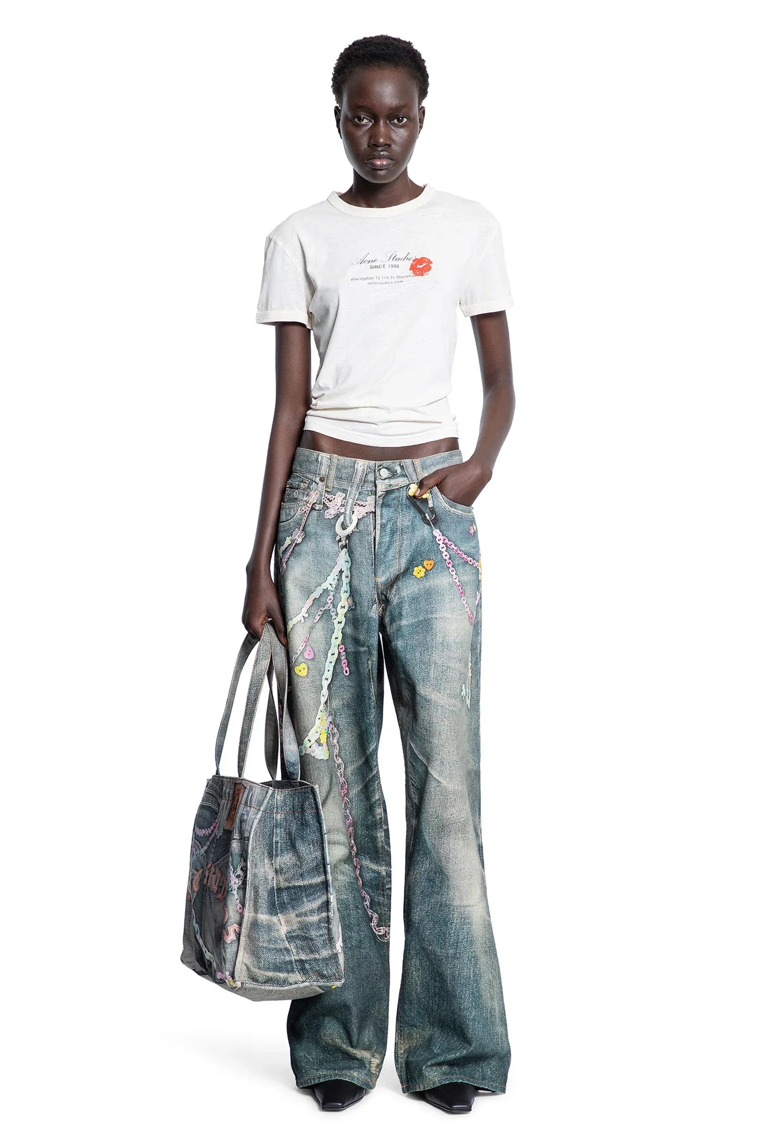 ACNE STUDIOS WOMAN GREY T-SHIRTS & TANK TOPS - Antonioli.eu