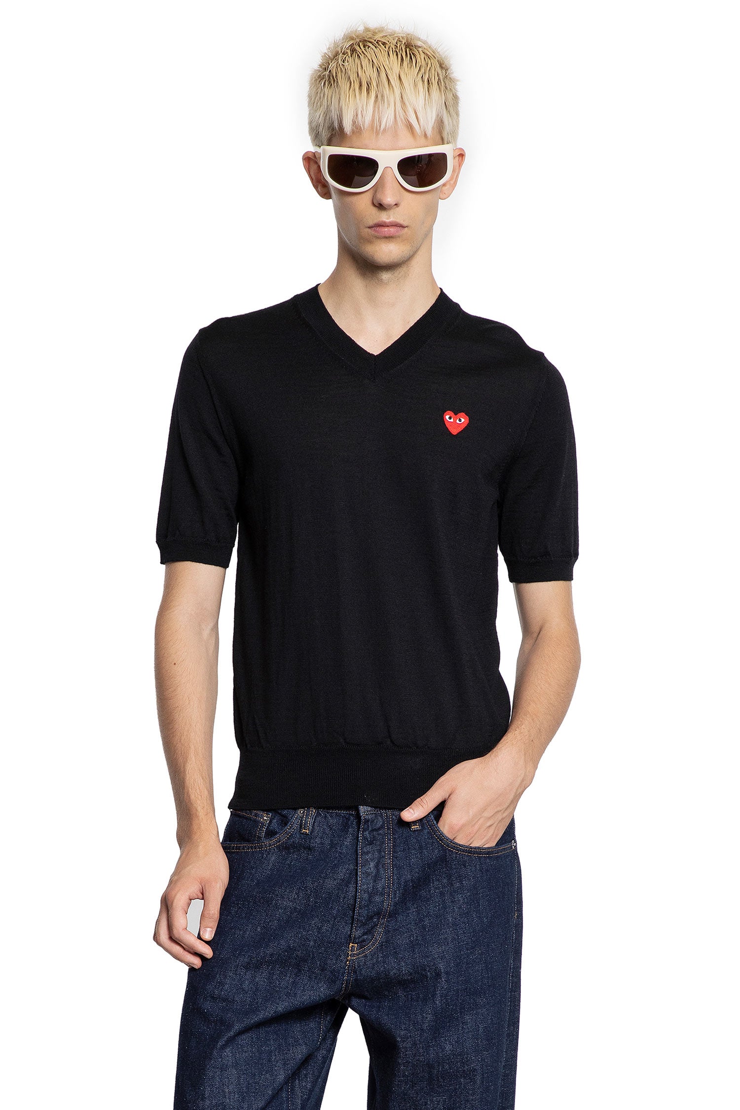 Heart Wool Knit Short Sleeve Tee - Antonioli.eu