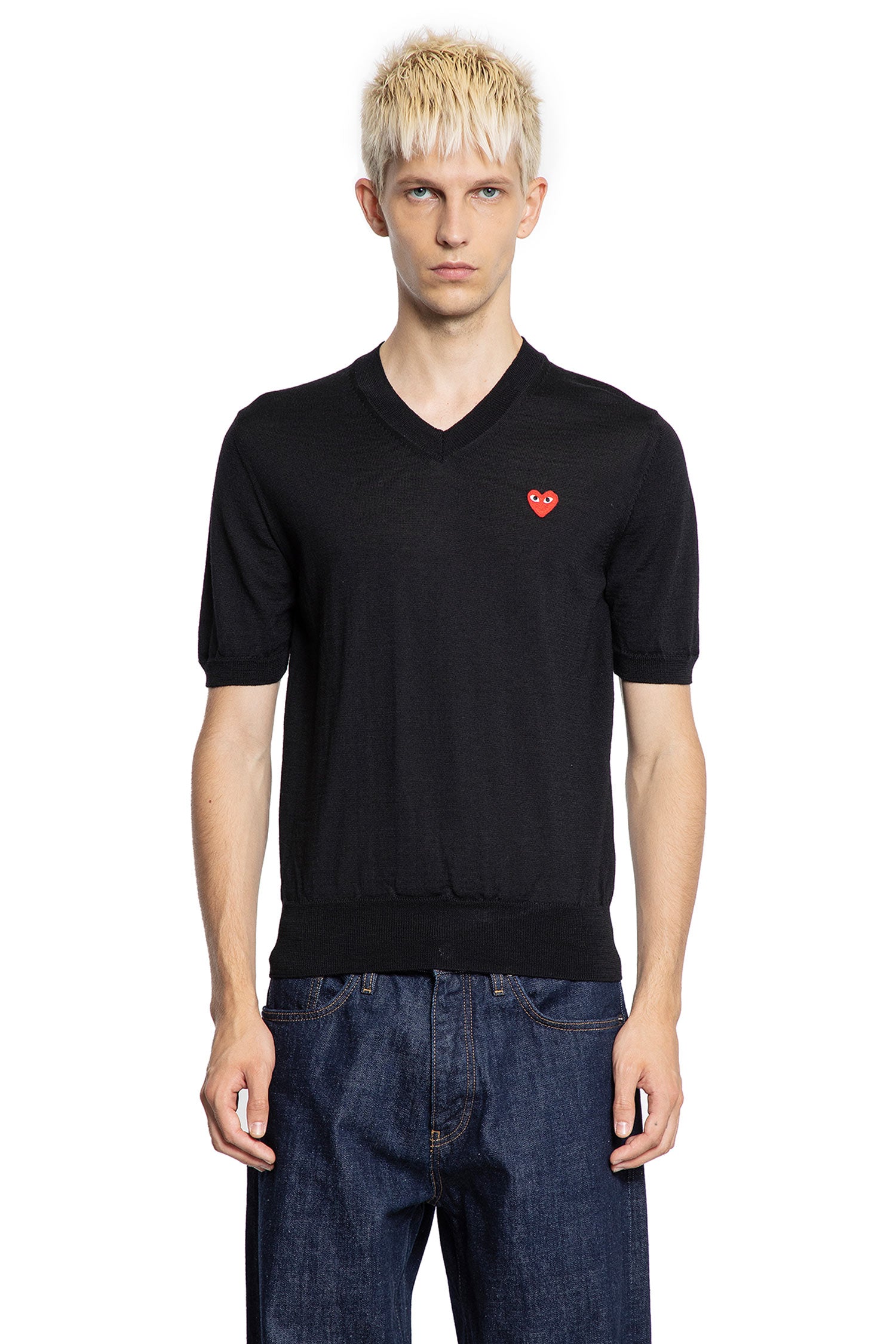 Heart Wool Knit Short Sleeve Tee - Antonioli.eu