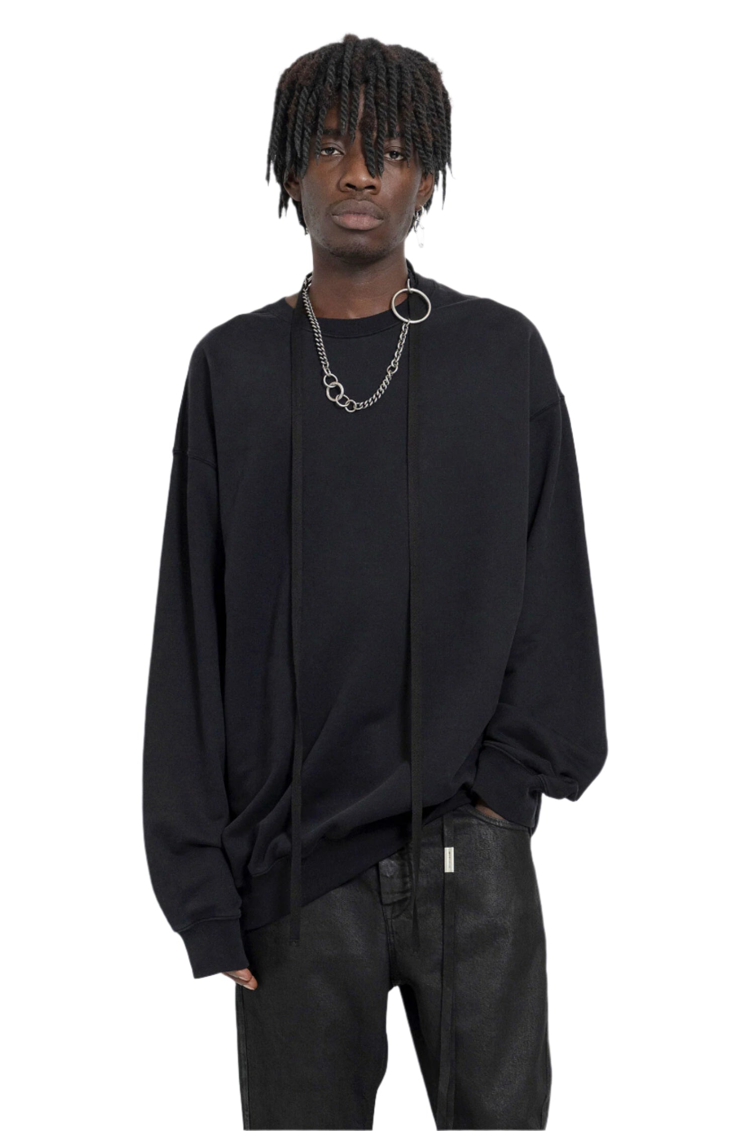 ANN DEMEULEMEESTER MAN BLACK SWEATSHIRTS - Antonioli.eu