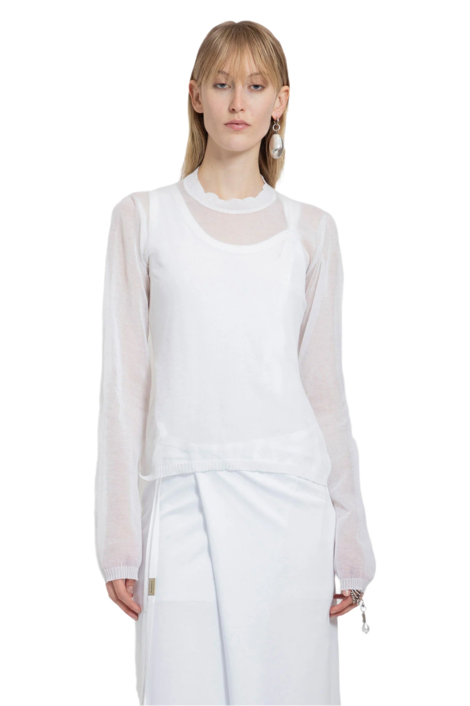 ANN DEMEULEMEESTER WOMAN WHITE T-SHIRTS & TANK TOPS - Antonioli.eu