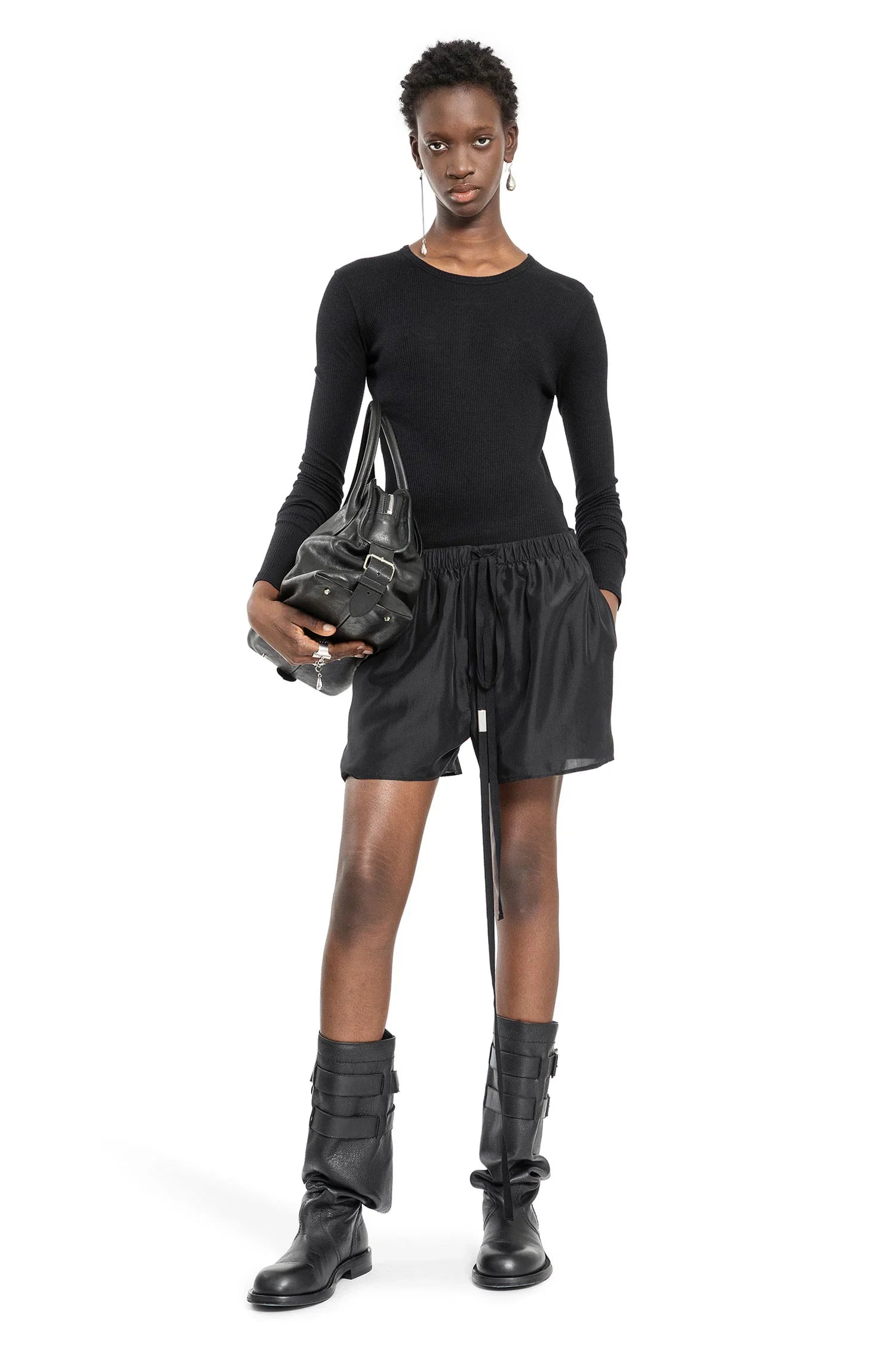 Fiene Long Sleeve T-Shirt in Viscose Cotton Rib - Antonioli.eu
