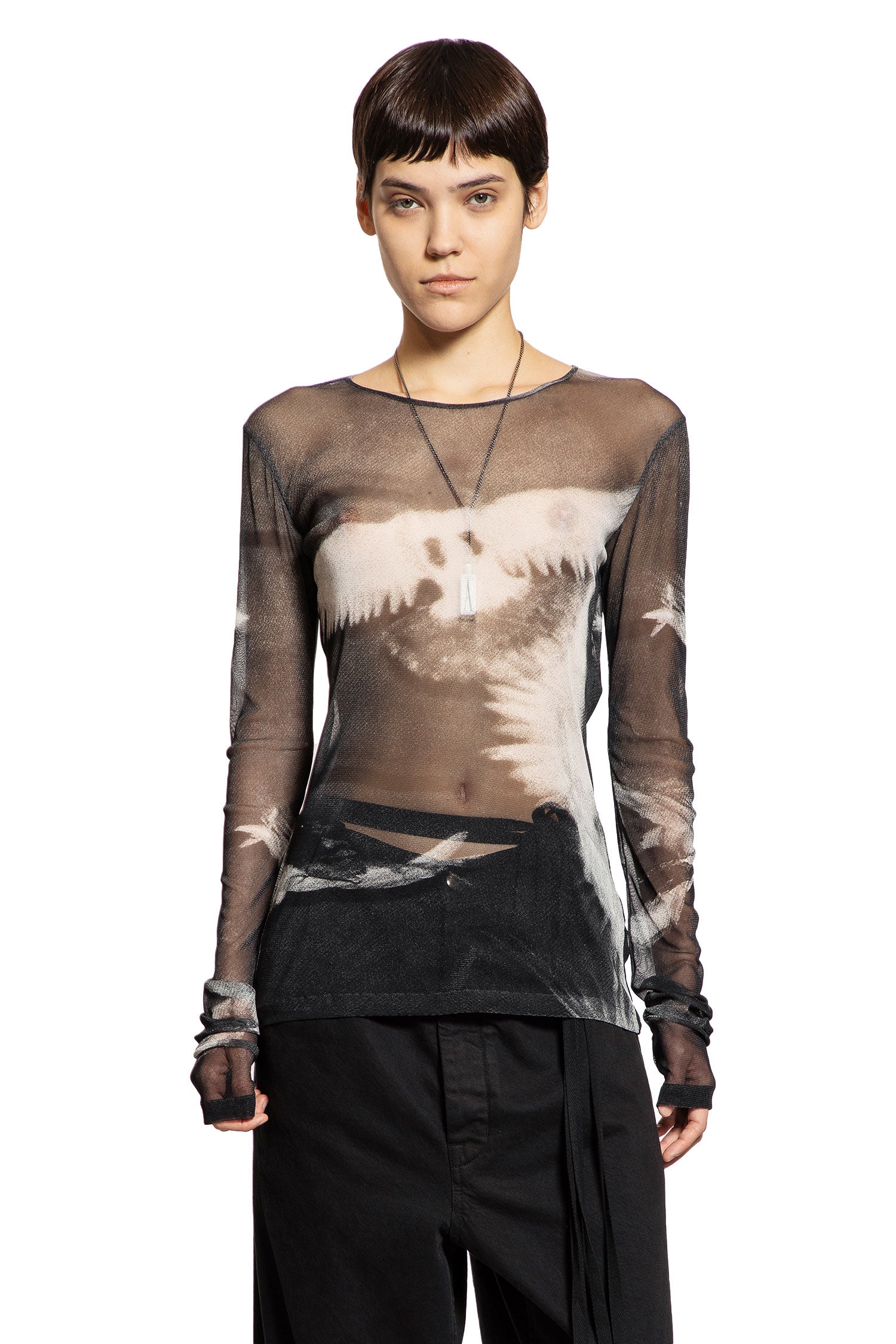 Fiene ''Doves'' Print Long Sleeve T-Shirt - Antonioli.eu