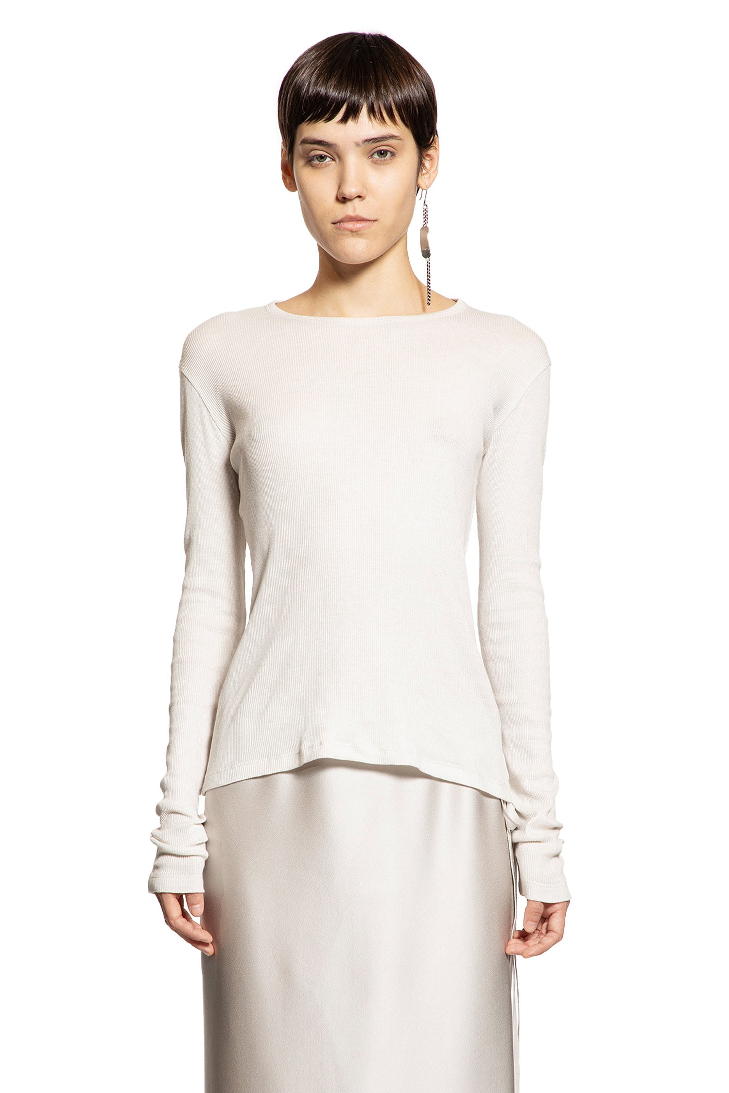 Fiene Long Sleeve T-Shirt in Cotton Rib Jersey - Antonioli.eu
