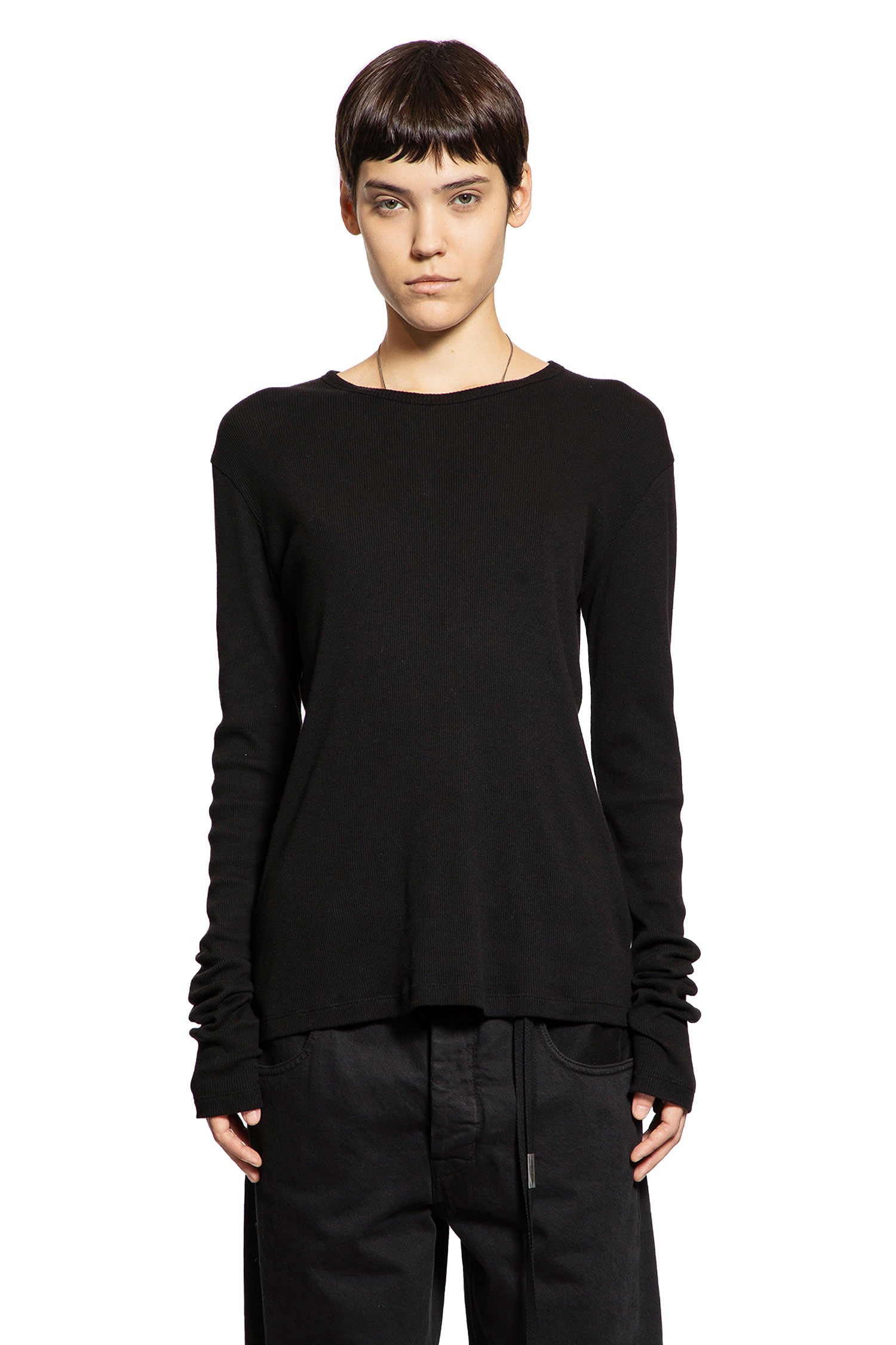 Fiene Long Sleeve T-Shirt in Cotton Rib Jersey - Antonioli.eu