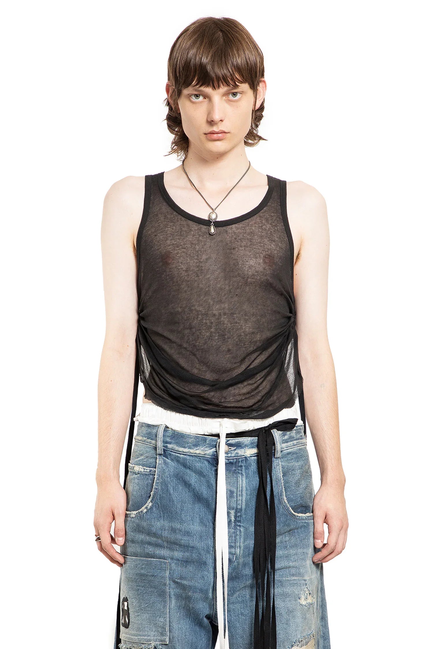 Boris Wrinkled Cropped Tank Top - Antonioli.eu