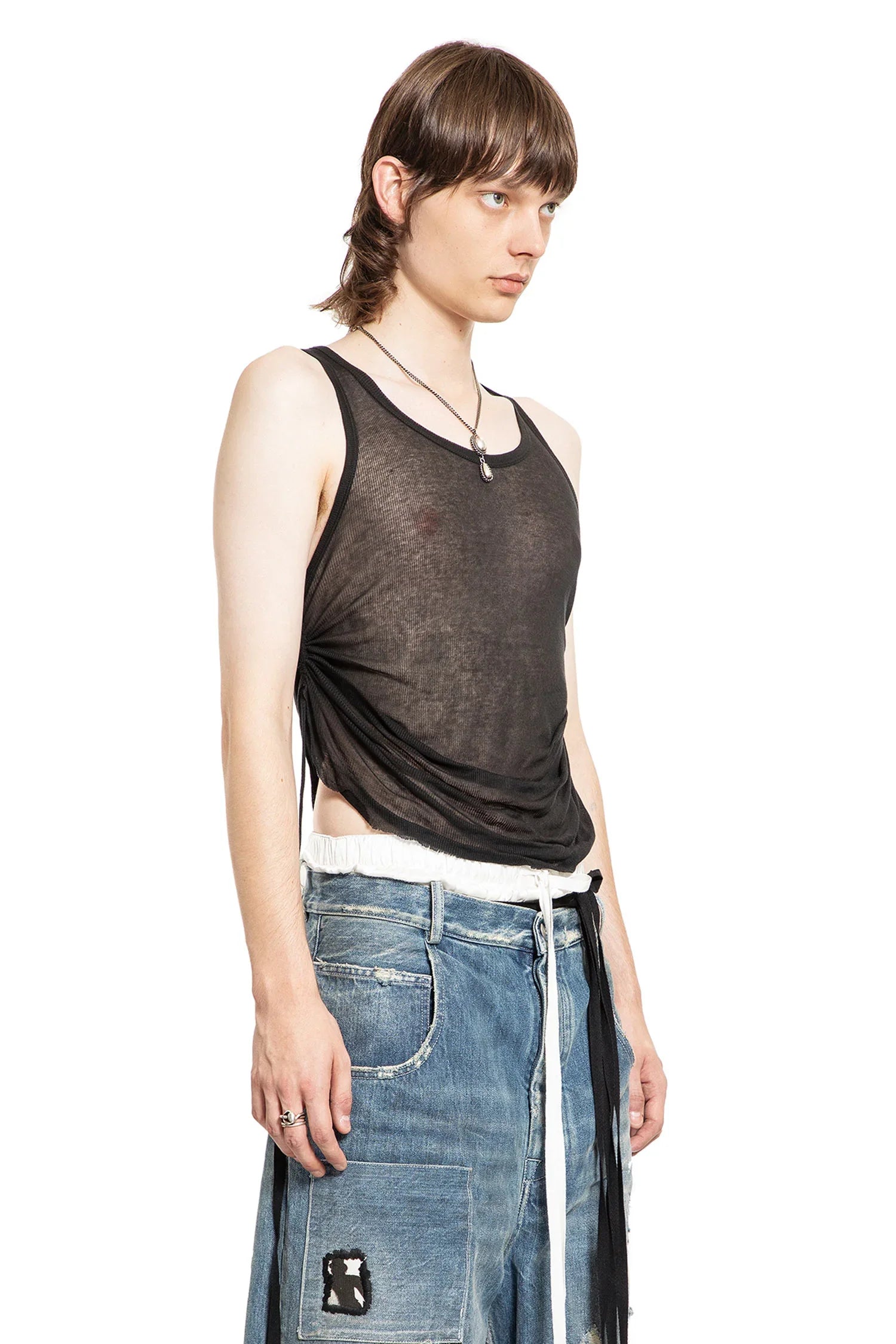 Boris Wrinkled Cropped Tank Top - Antonioli.eu