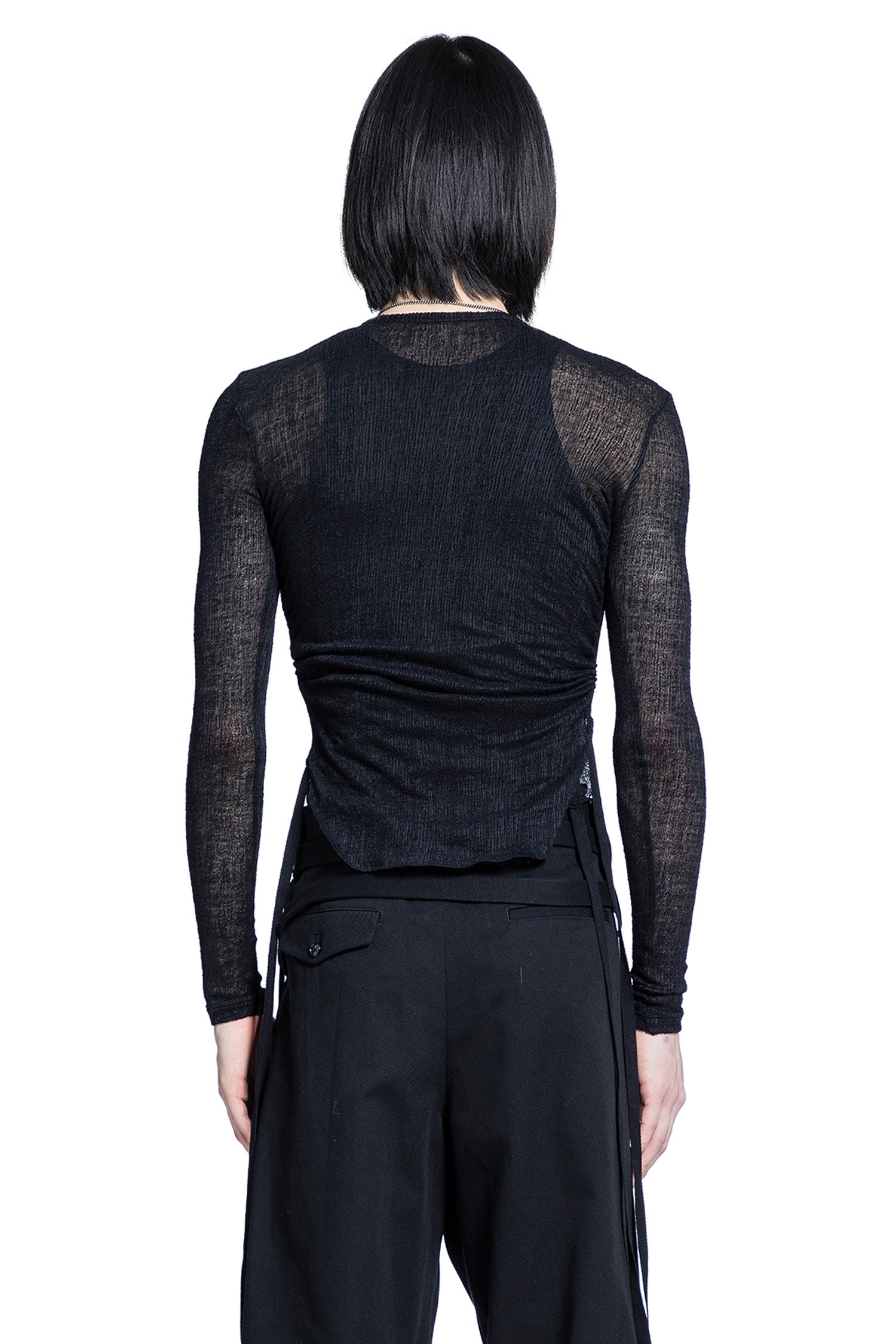 Brando Wrinkled Long Sleeve Crop Top