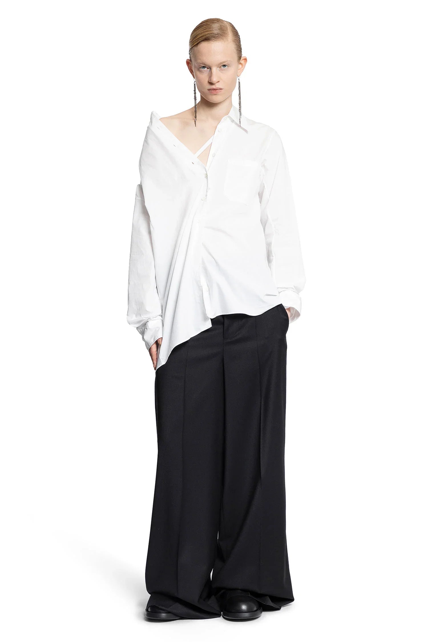 Daria drop shoulder shirt in poplin - Antonioli.eu