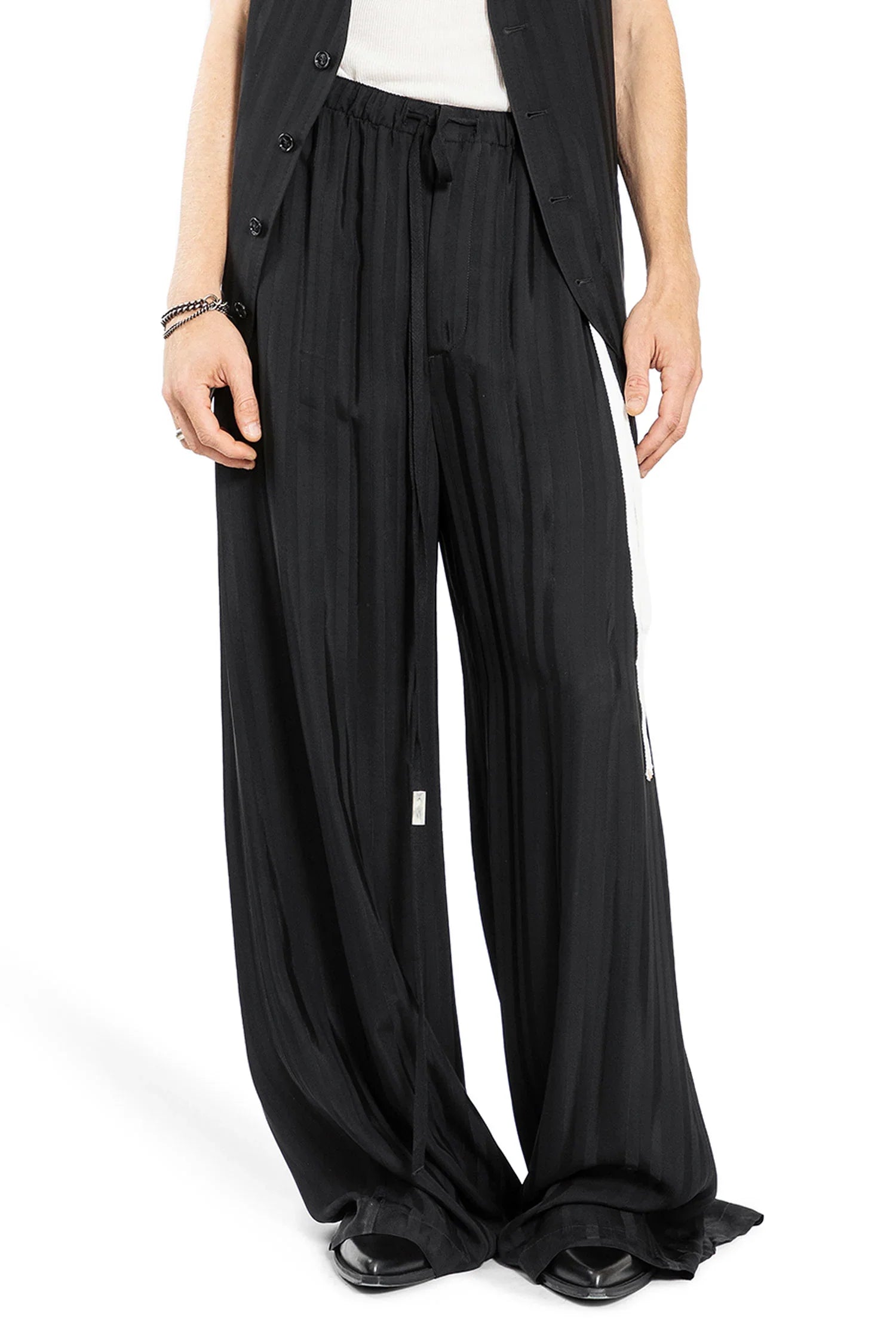 ANN DEMEULEMEESTER MAN BLACK TROUSERS - Antonioli.eu