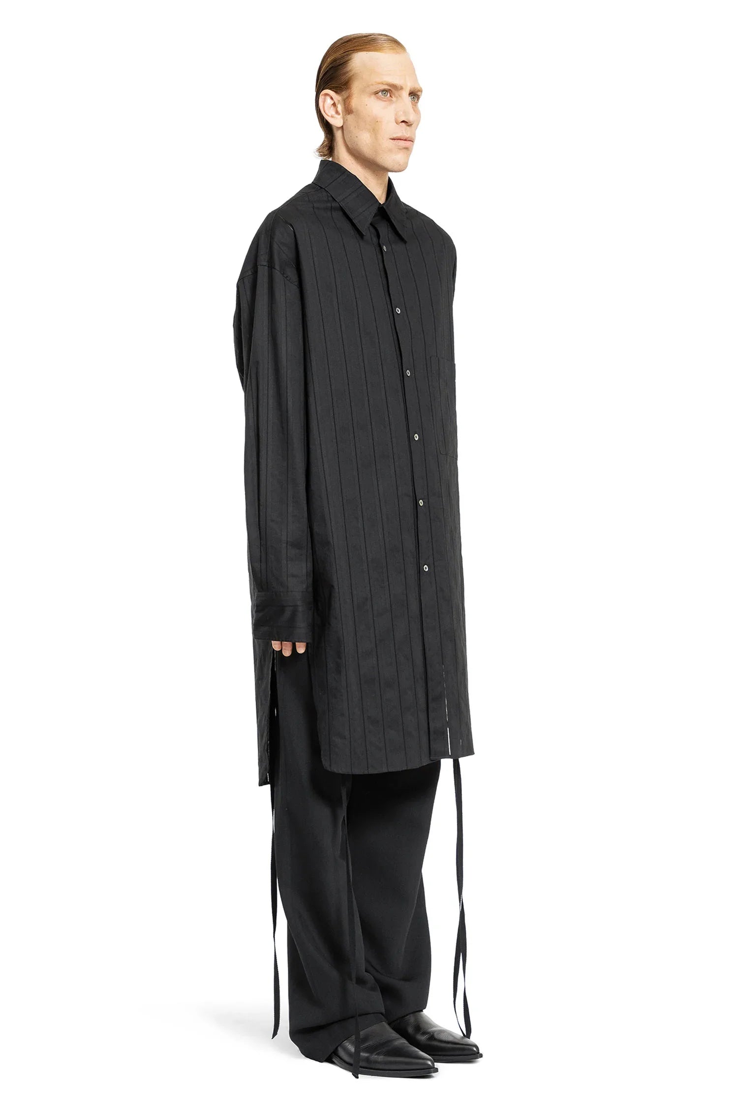 Dagbart Long Shirt in À Jour Cotton Poplin - Antonioli.eu
