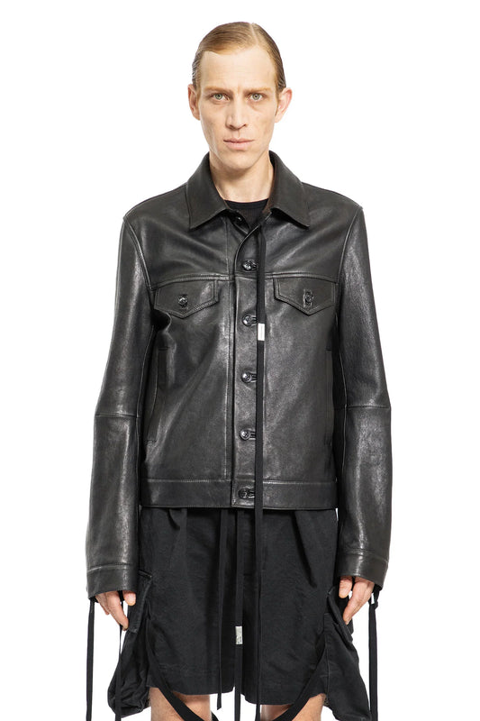 Erbe Grained Leather Trucker jacket - Antonioli.eu