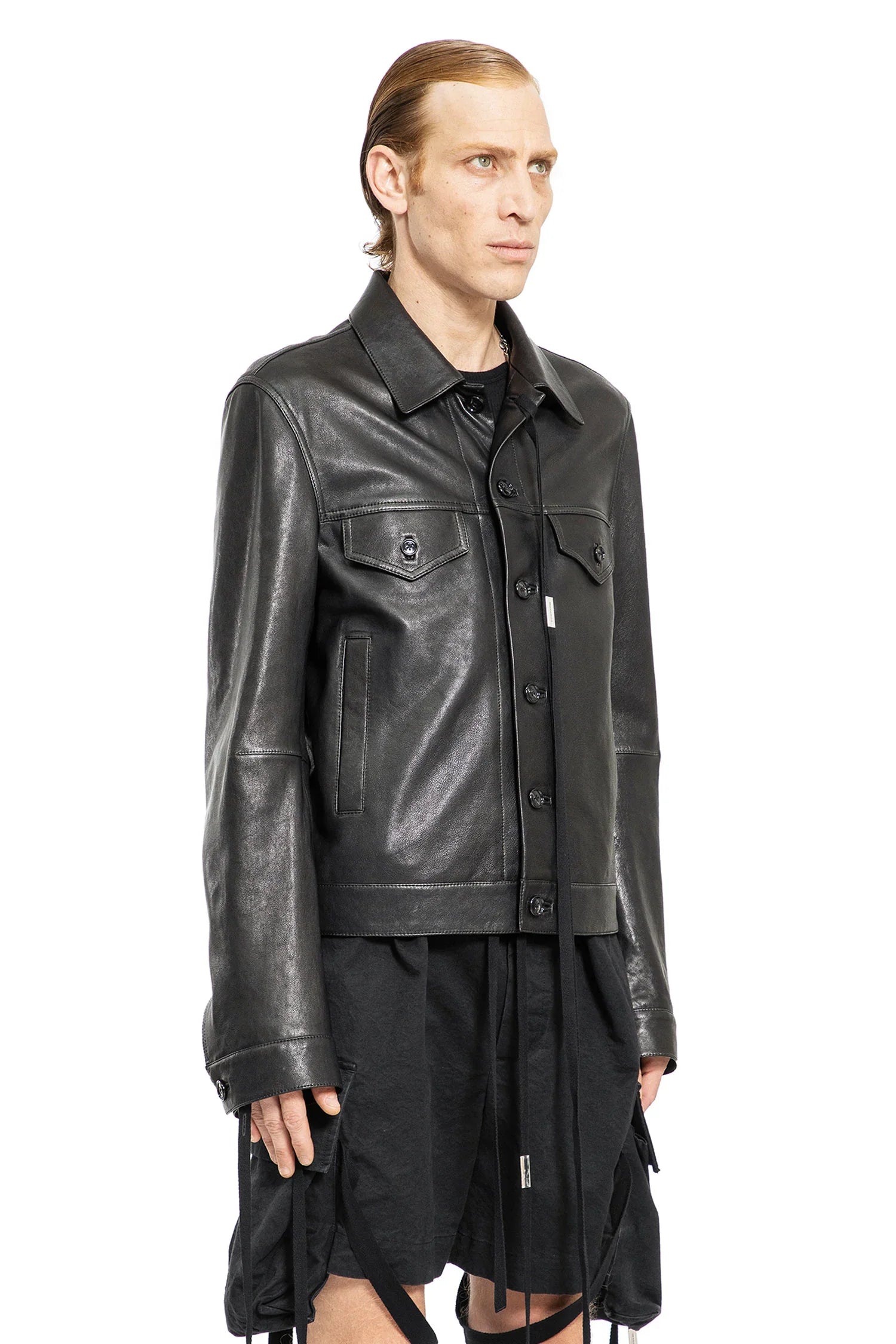 Erbe Grained Leather Trucker jacket - Antonioli.eu