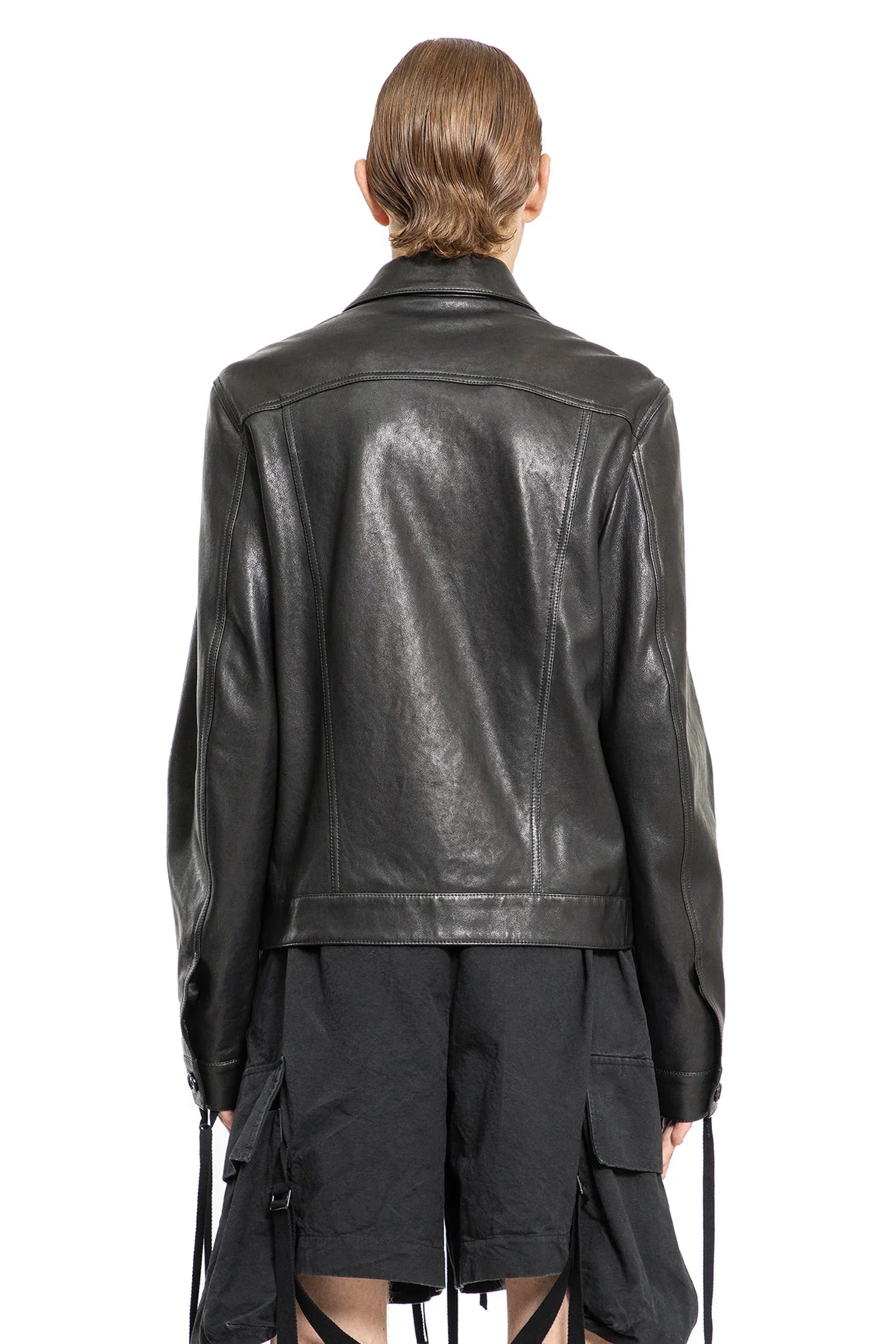 Erbe Grained Leather Trucker jacket - Antonioli.eu