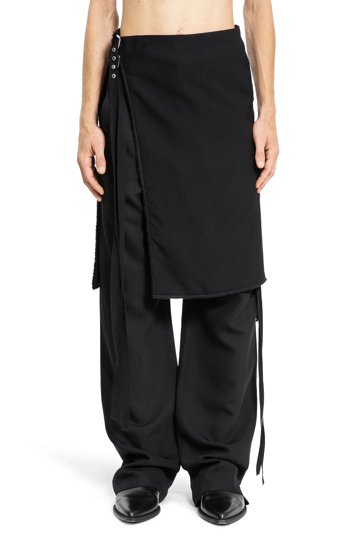 ANN DEMEULEMEESTER MAN BLACK SHORTS & SKIRTS - Antonioli.eu