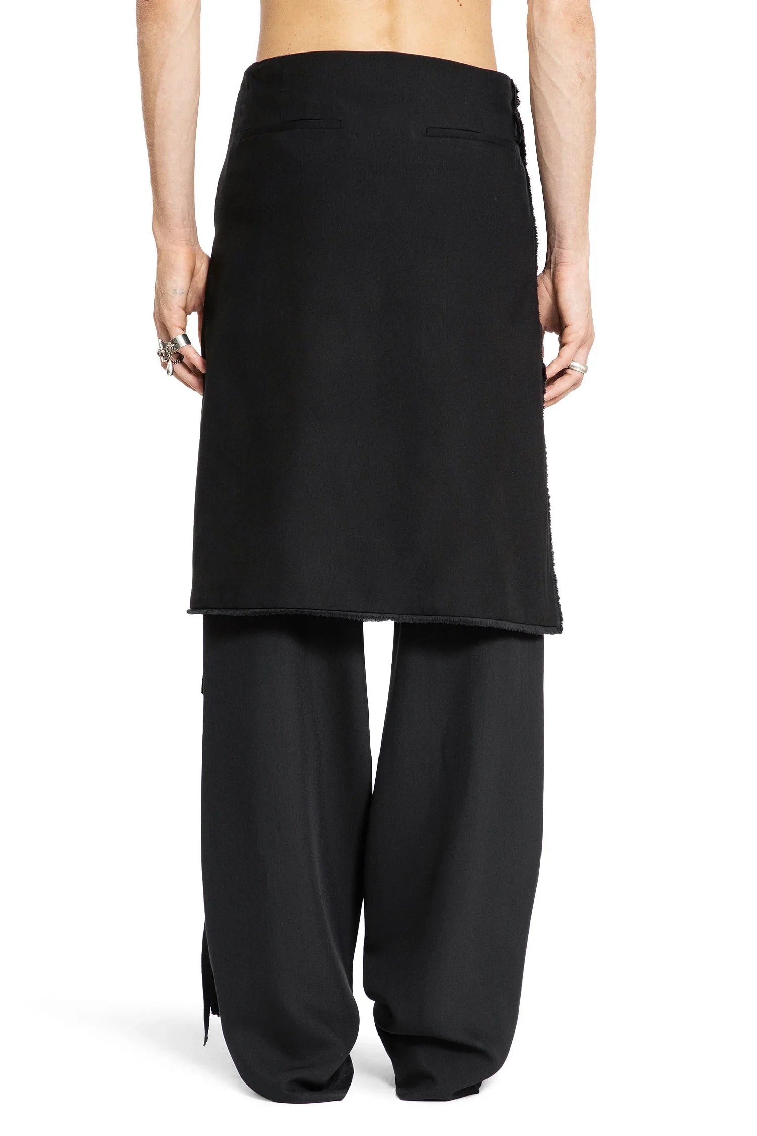 ANN DEMEULEMEESTER MAN BLACK SHORTS & SKIRTS - Antonioli.eu