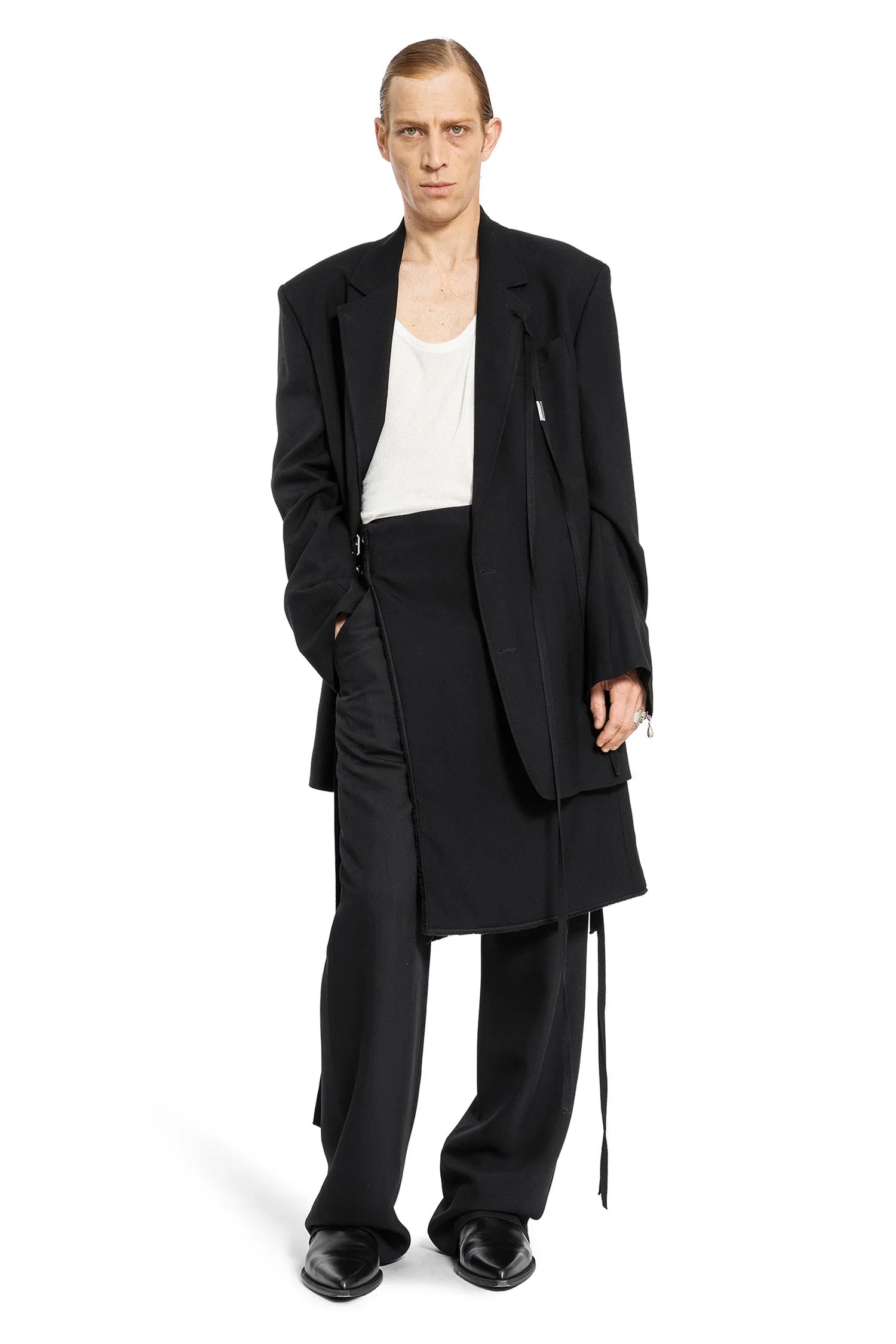 ANN DEMEULEMEESTER MAN BLACK SHORTS & SKIRTS - Antonioli.eu
