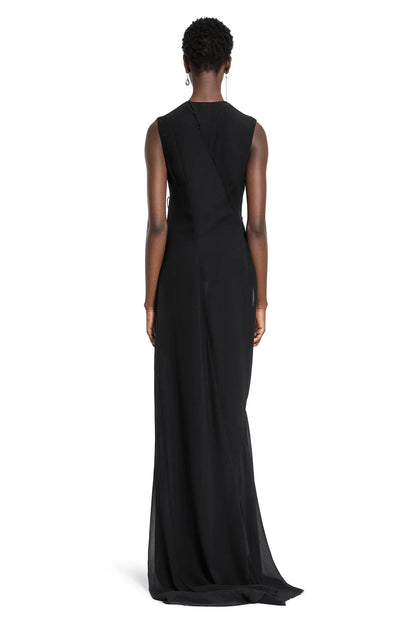 Leah Long Asymmetric Dress in Silk Georgette - Antonioli.eu