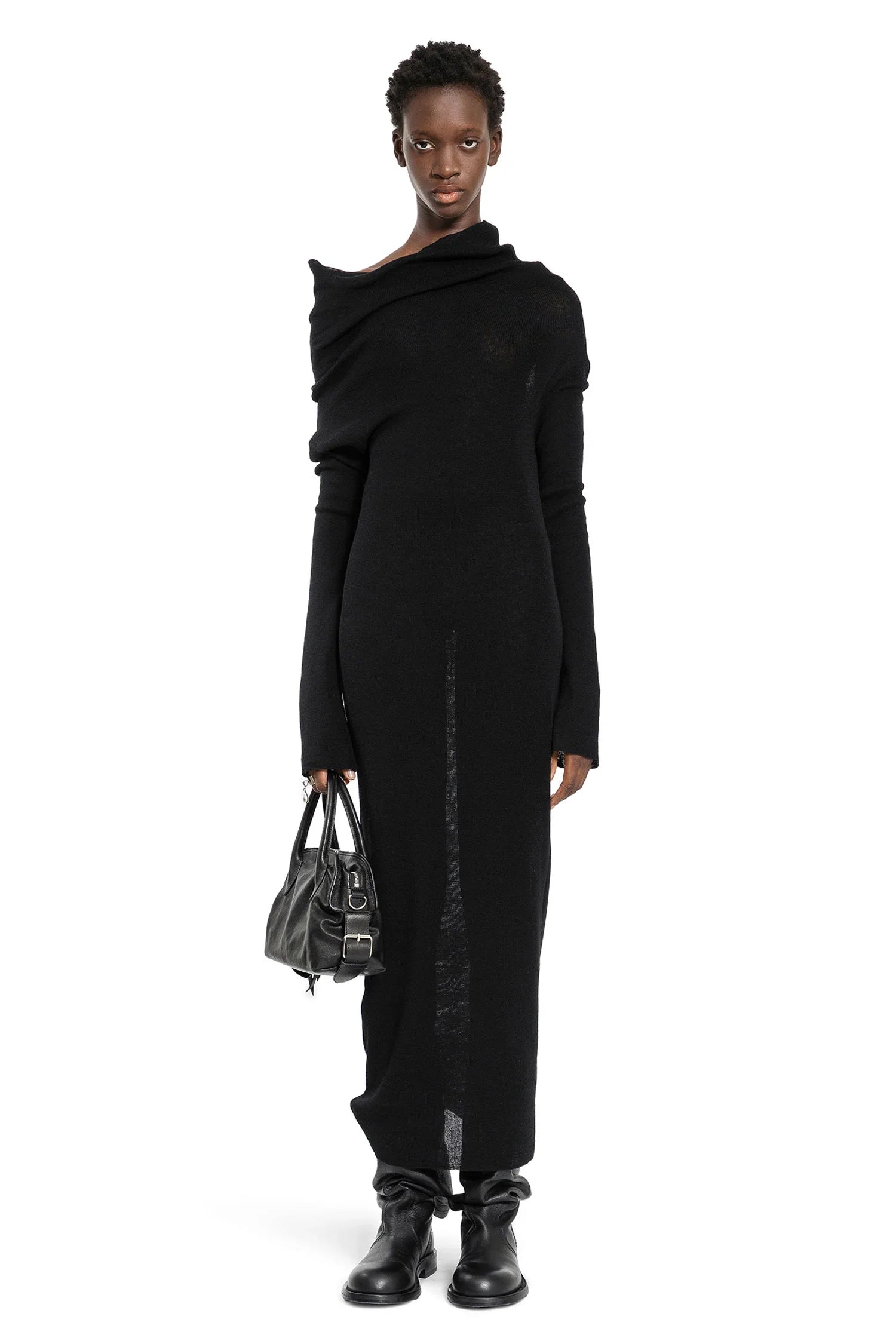 ann demeulemeester grey knit dress Kendall Jenner Finds an Extremely Chic Sweater Dress for Spring