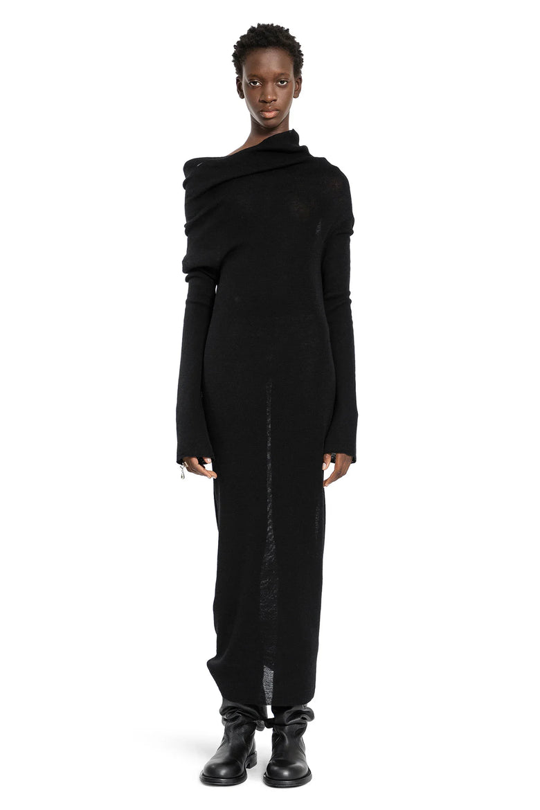 Barbro Long Dress in Ultralight Crêpe Wool Knit - Antonioli.eu