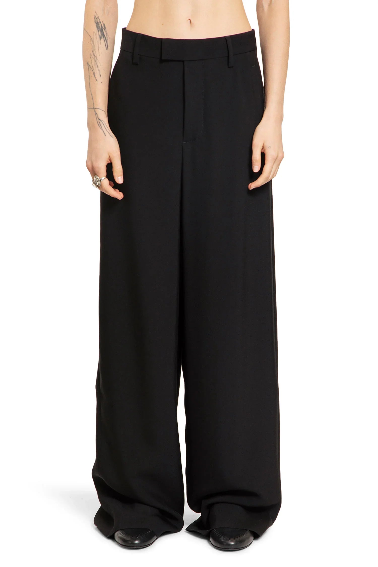 Elfi Wide Leg Trousers in Viscose Calico - Antonioli.eu