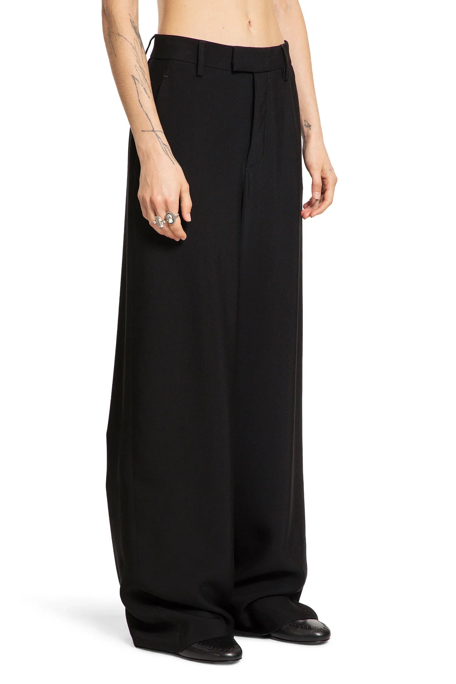 Elfi Wide Leg Trousers in Viscose Calico - Antonioli.eu