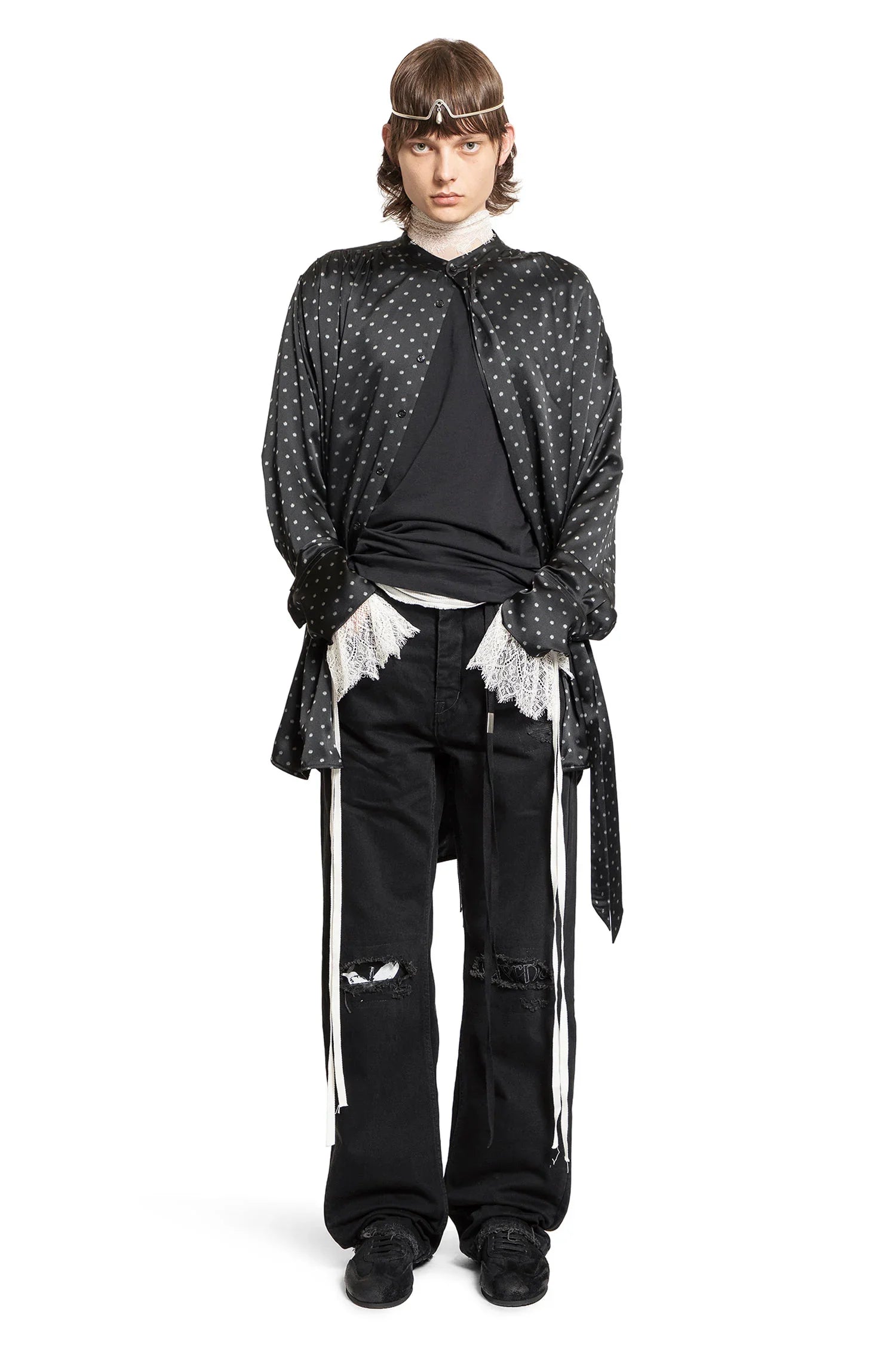 Solan Lavallière Neck-Tie Shirt - Antonioli.eu