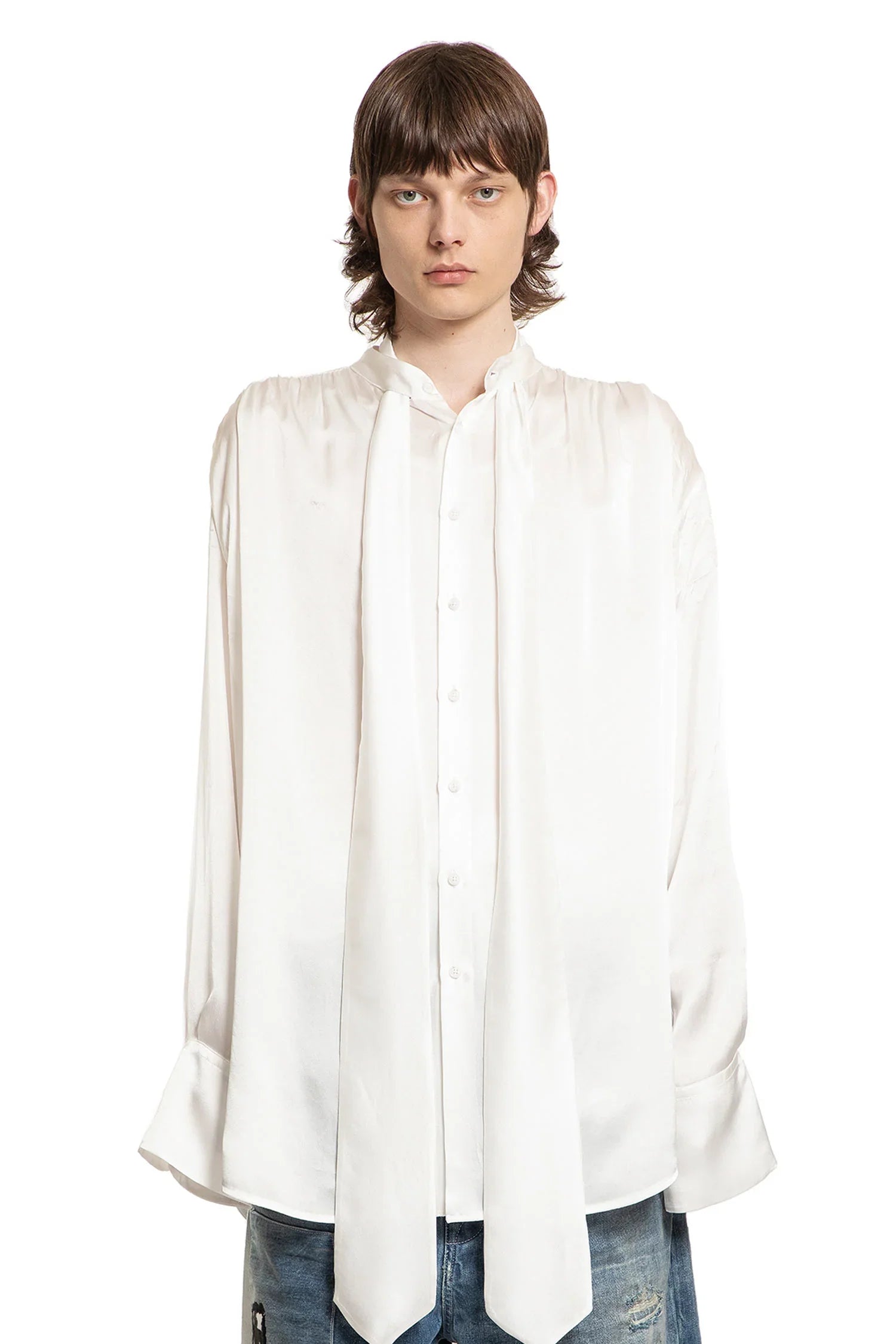Solan Lavallière Neck-Tie Shirt - Antonioli.eu