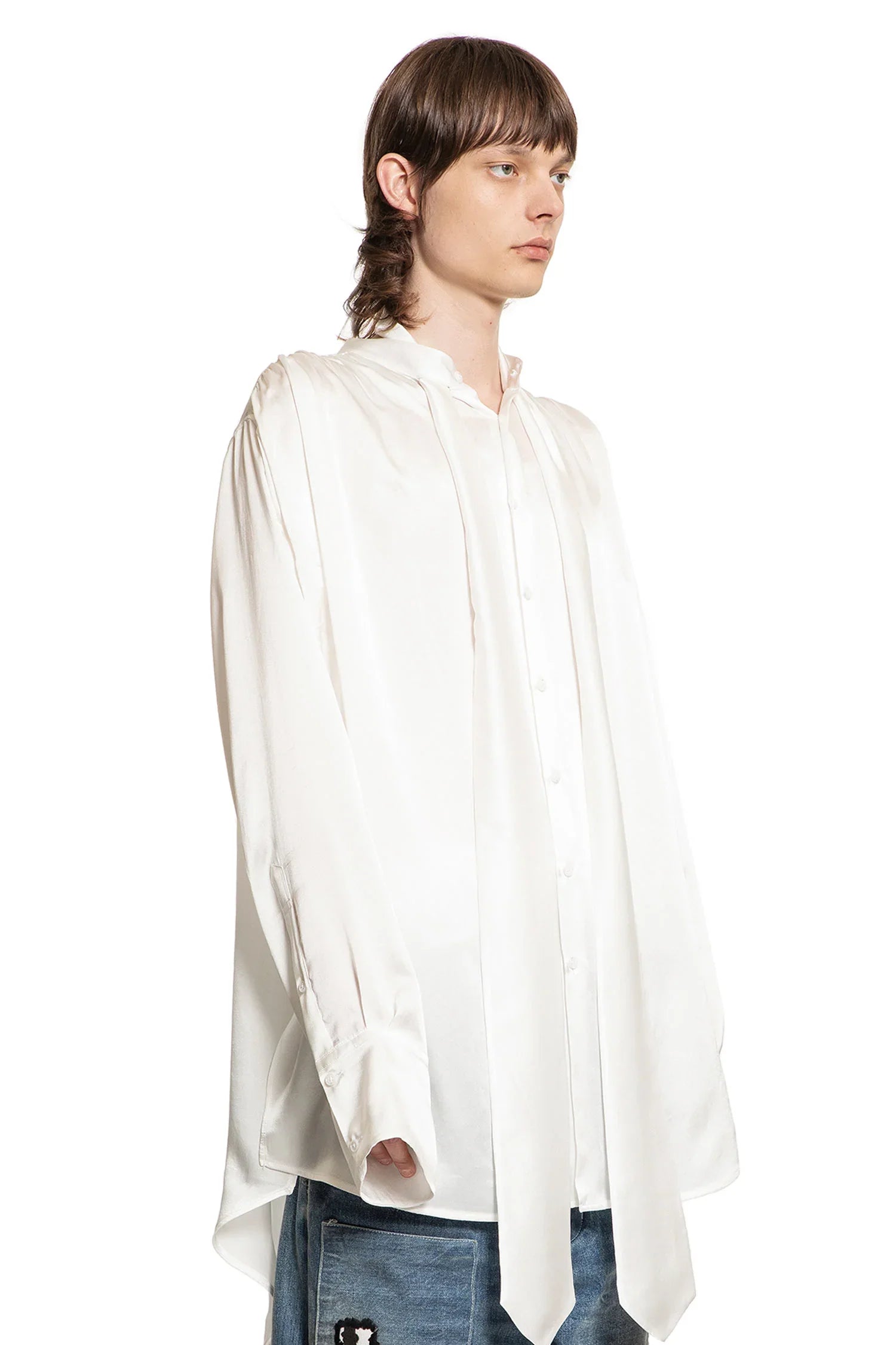 Solan Lavallière Neck-Tie Shirt - Antonioli.eu
