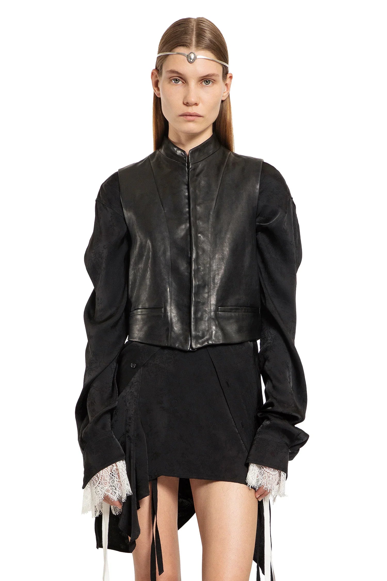 Gia Vest in vin vintage lux grauned leather - Antonioli.eu