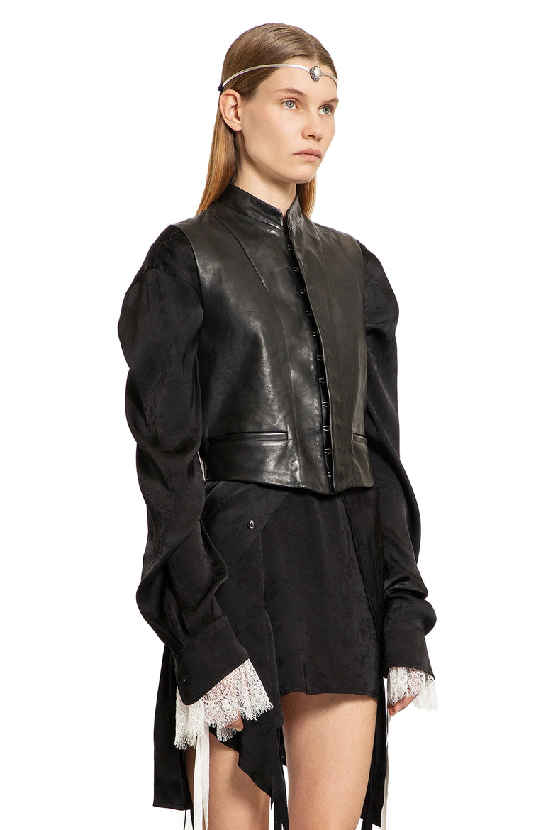Gia Vest in vin vintage lux grauned leather - Antonioli.eu