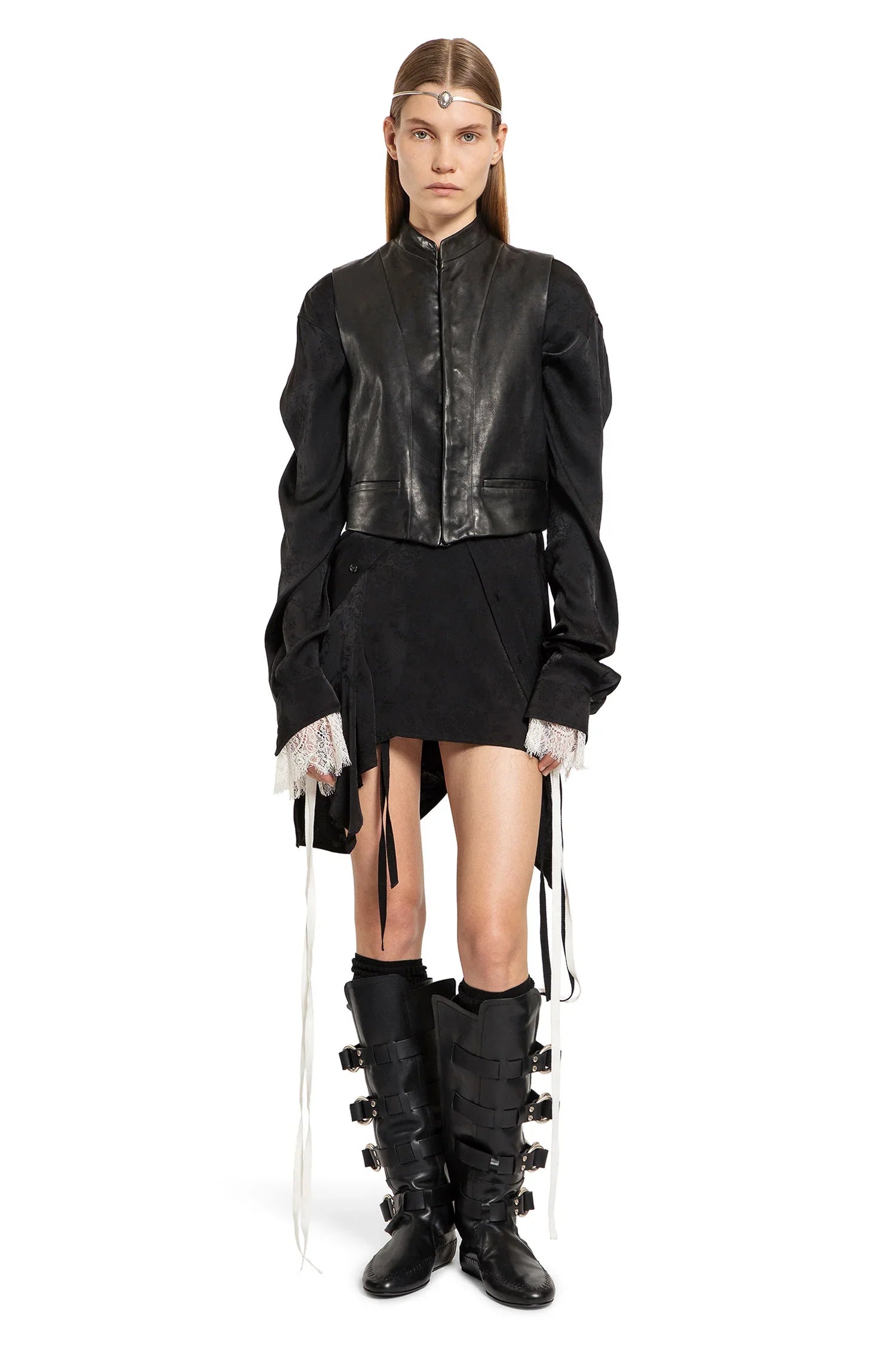 Gia Vest in vin vintage lux grauned leather - Antonioli.eu