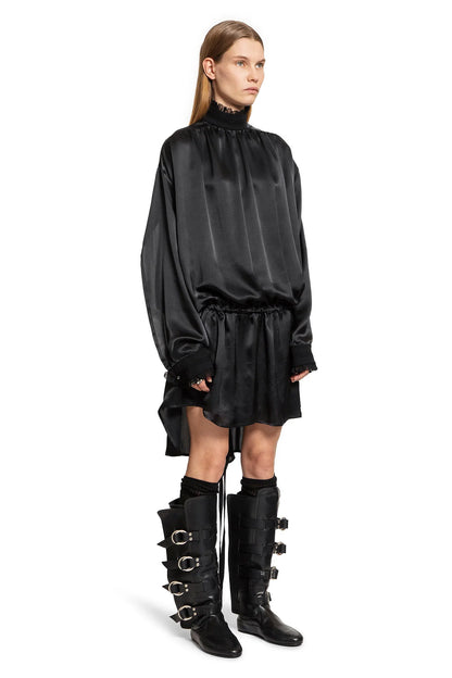 Jenna Turtleneck Dress in Washed Light Satin - Antonioli.eu