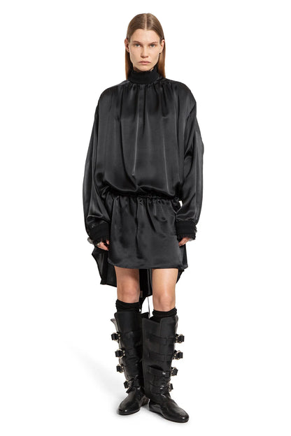 Jenna Turtleneck Dress in Washed Light Satin - Antonioli.eu