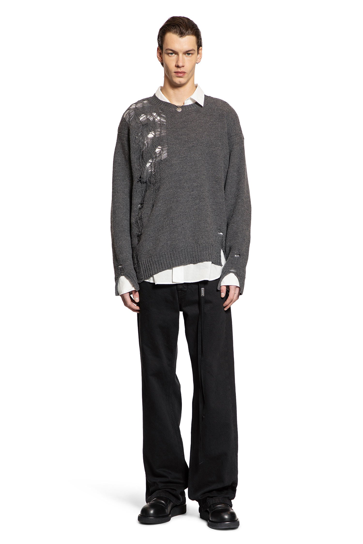 Waldon Destroyed Seed Stitch Sweater - Antonioli.eu