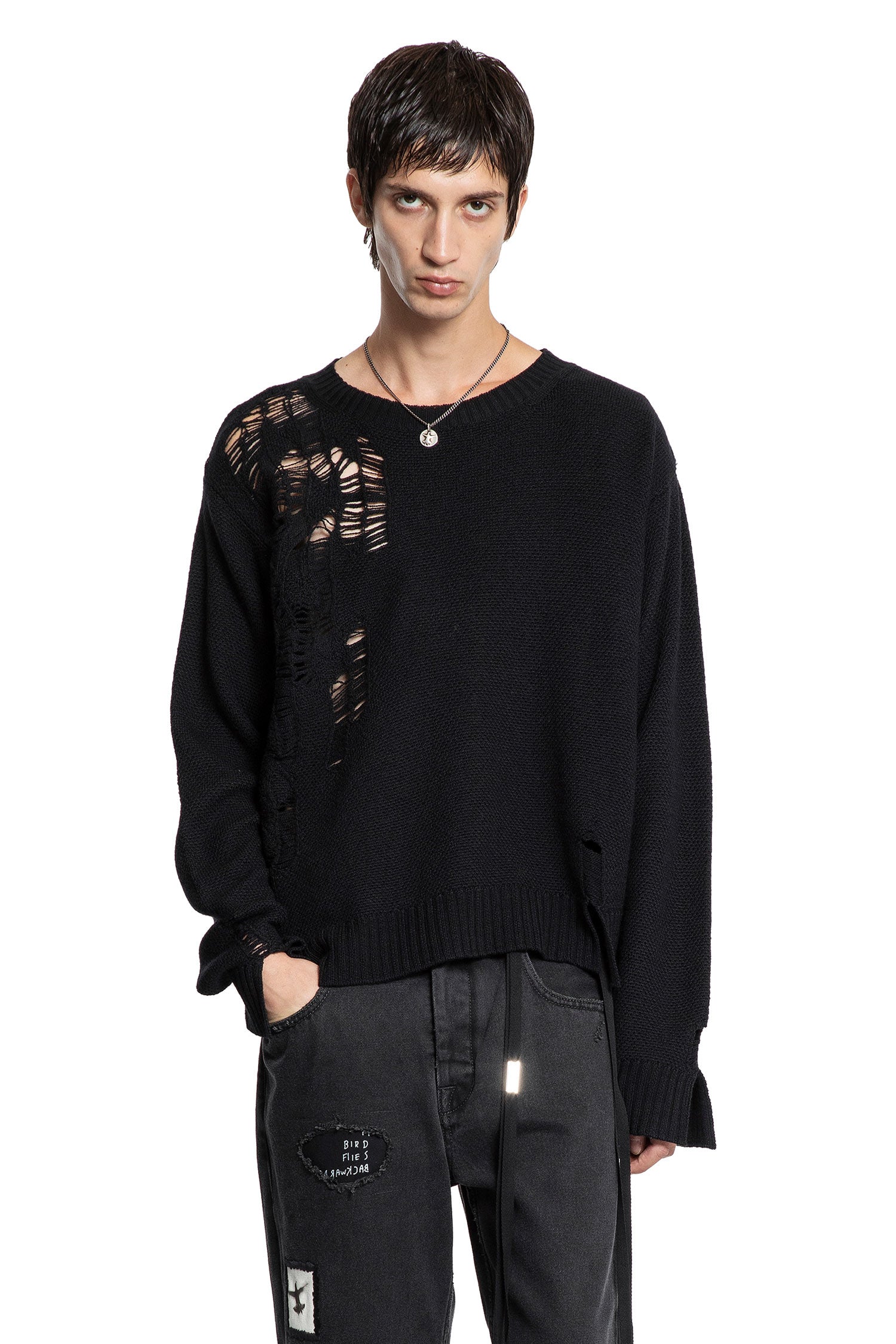 Waldon Destroyed Seed Stitch sweater - Antonioli.eu