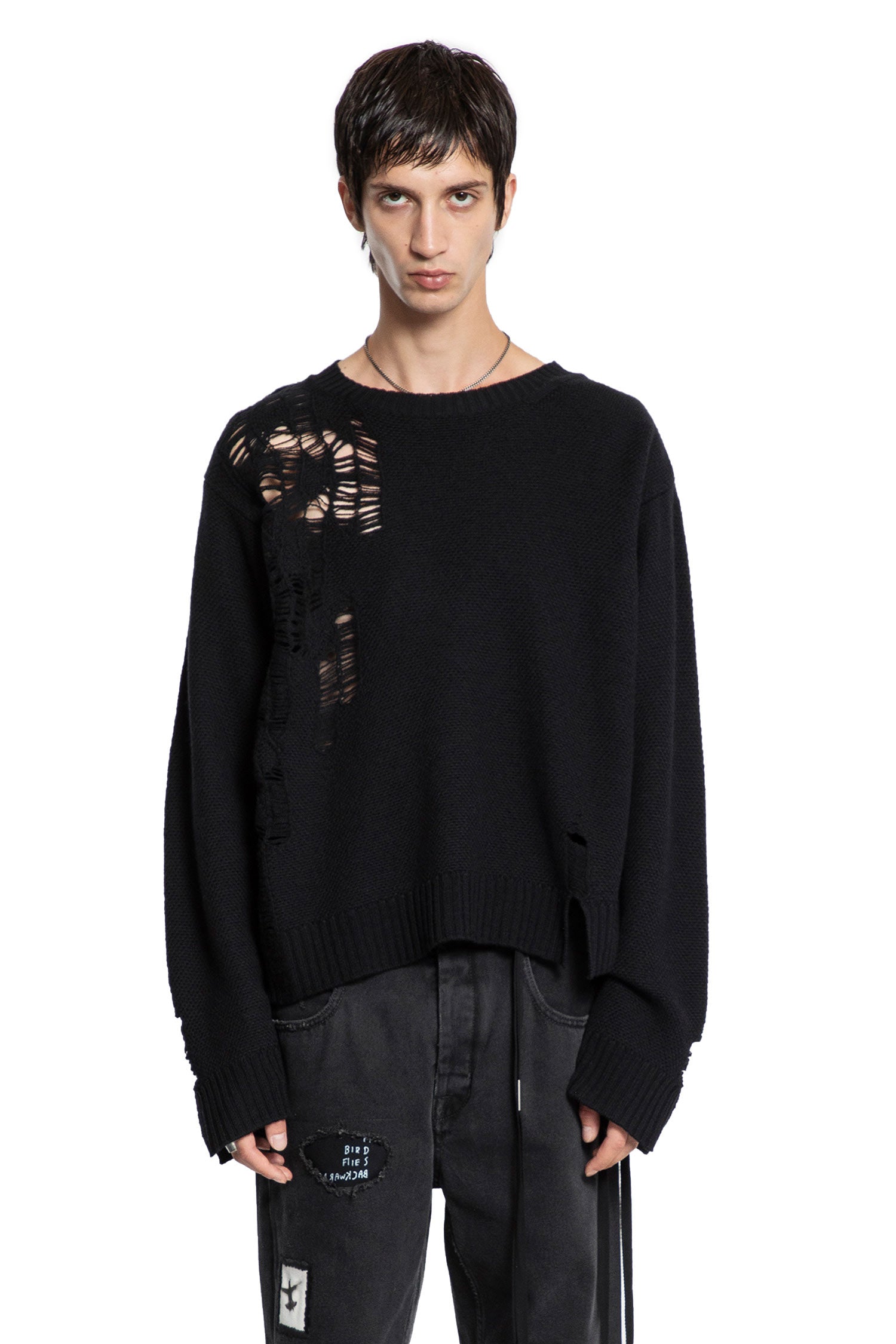 Waldon Destroyed Seed Stitch sweater - Antonioli.eu