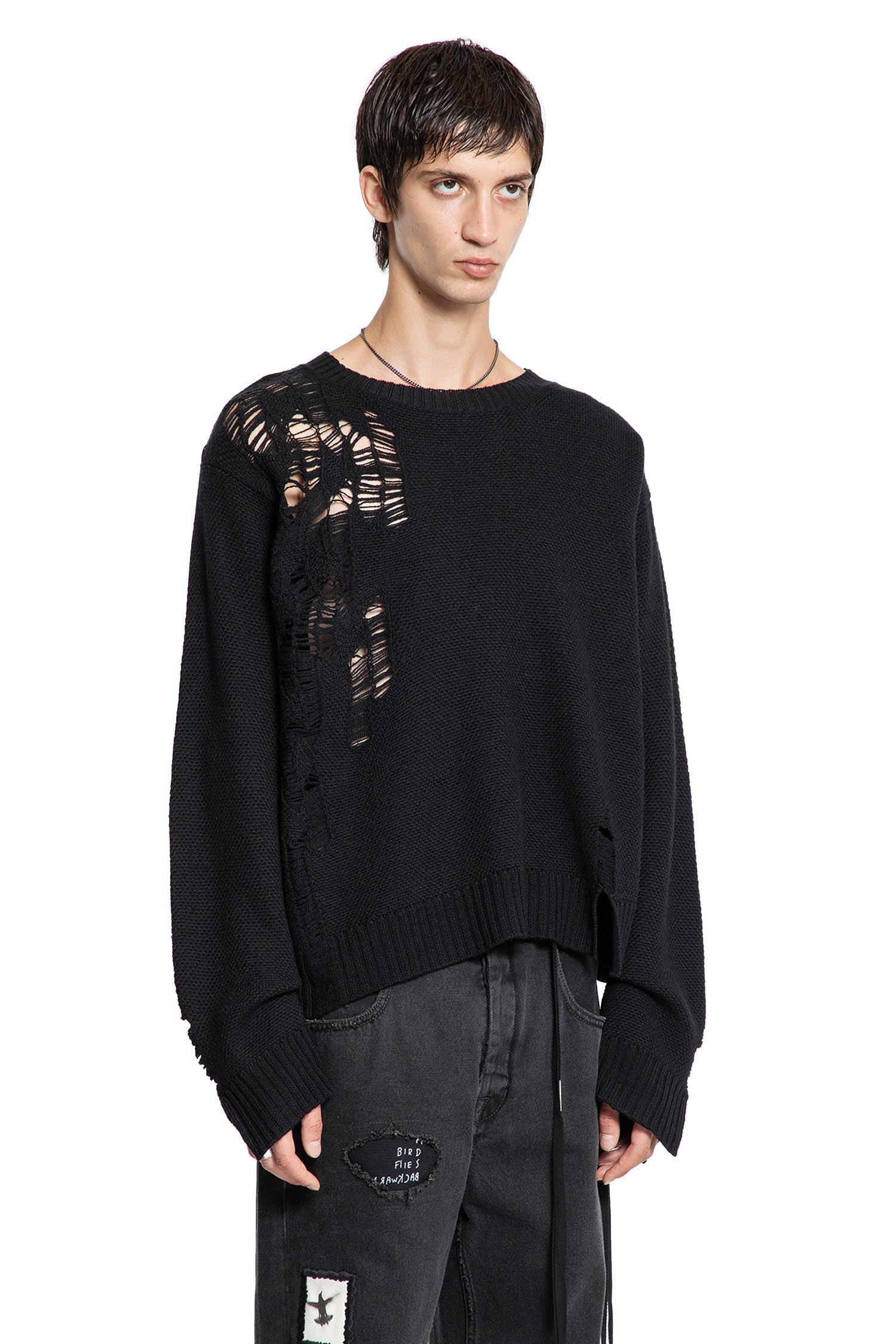 Waldon Destroyed Seed Stitch sweater - Antonioli.eu
