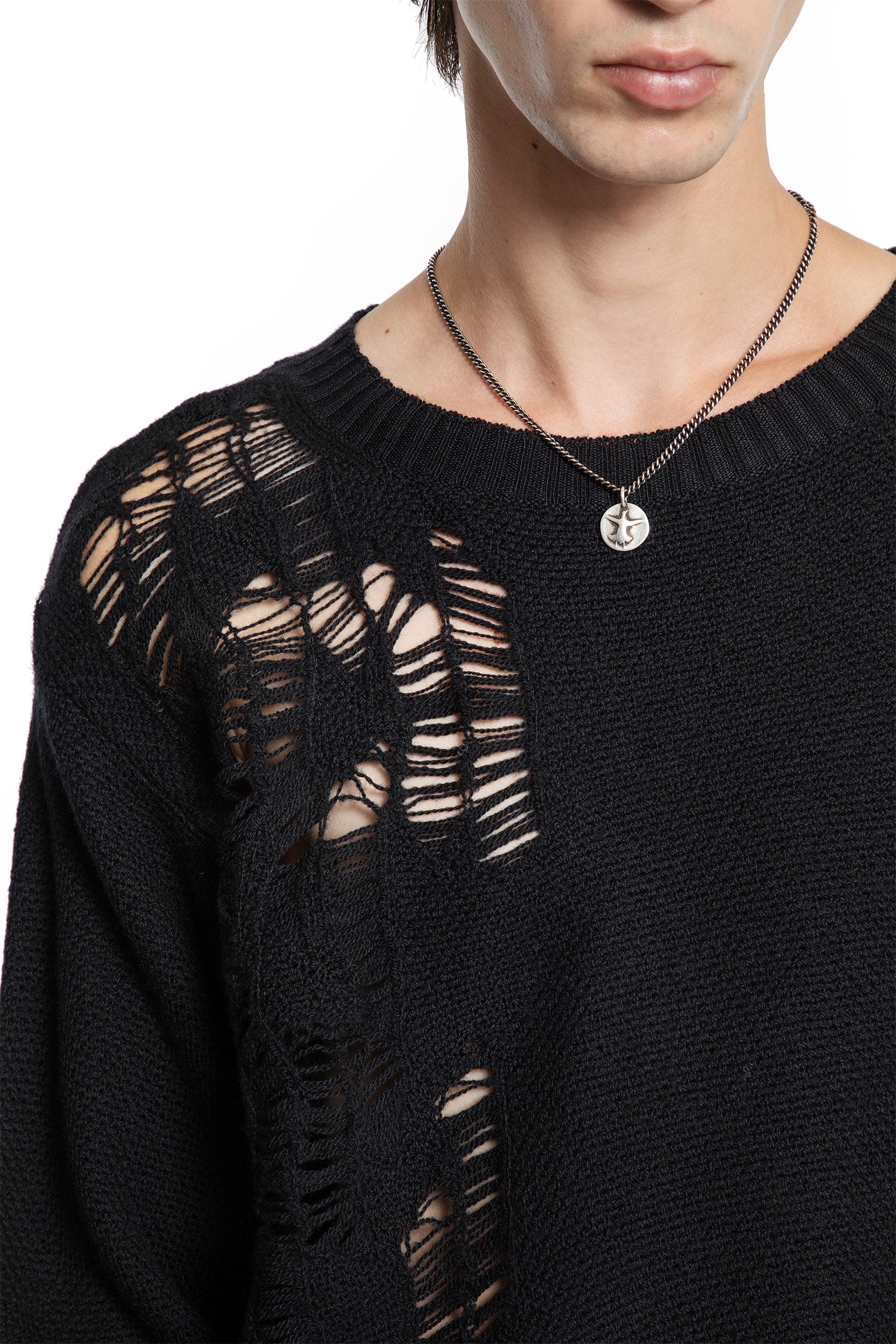Waldon Destroyed Seed Stitch sweater - Antonioli.eu