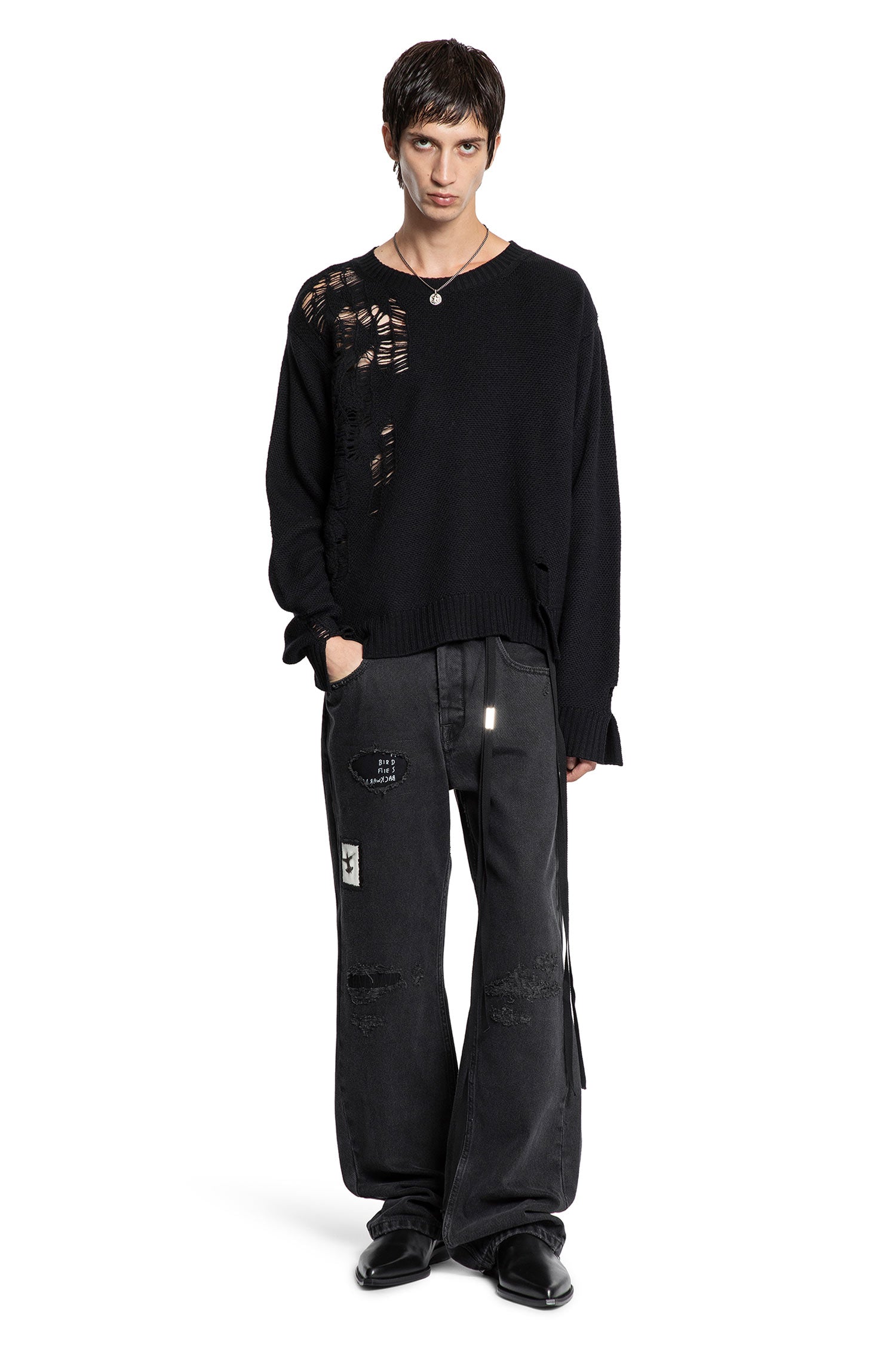 Waldon Destroyed Seed Stitch sweater - Antonioli.eu