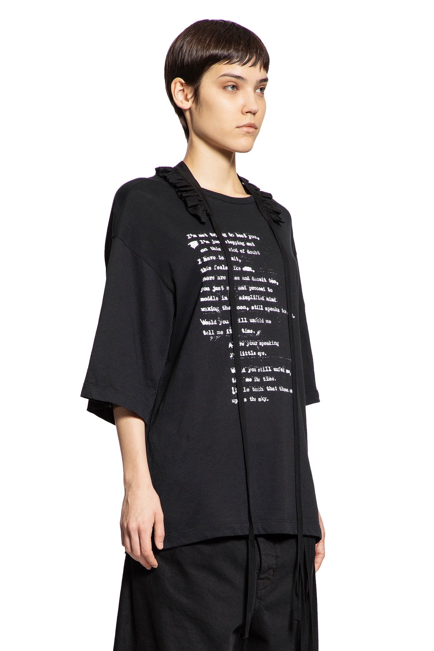 Agapi Printed T-Shirt with Detachable Collar - Antonioli.eu