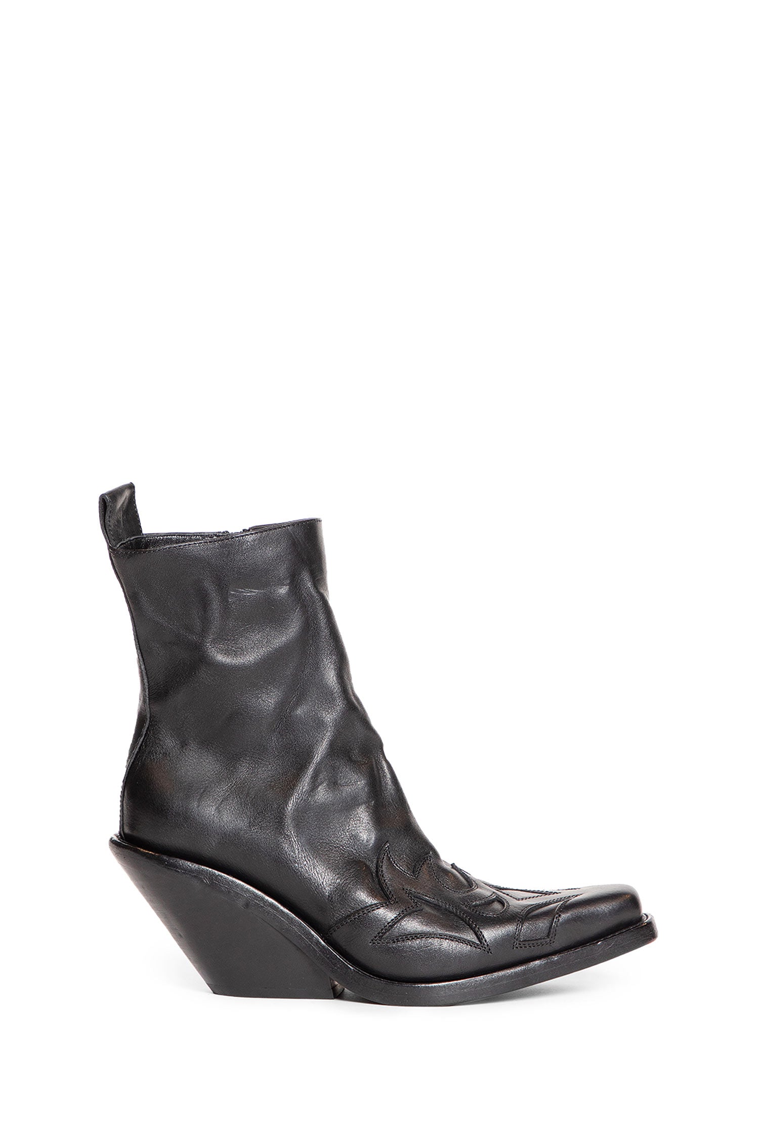 Hemo Western Boots in washed grained calfskin - Antonioli.eu