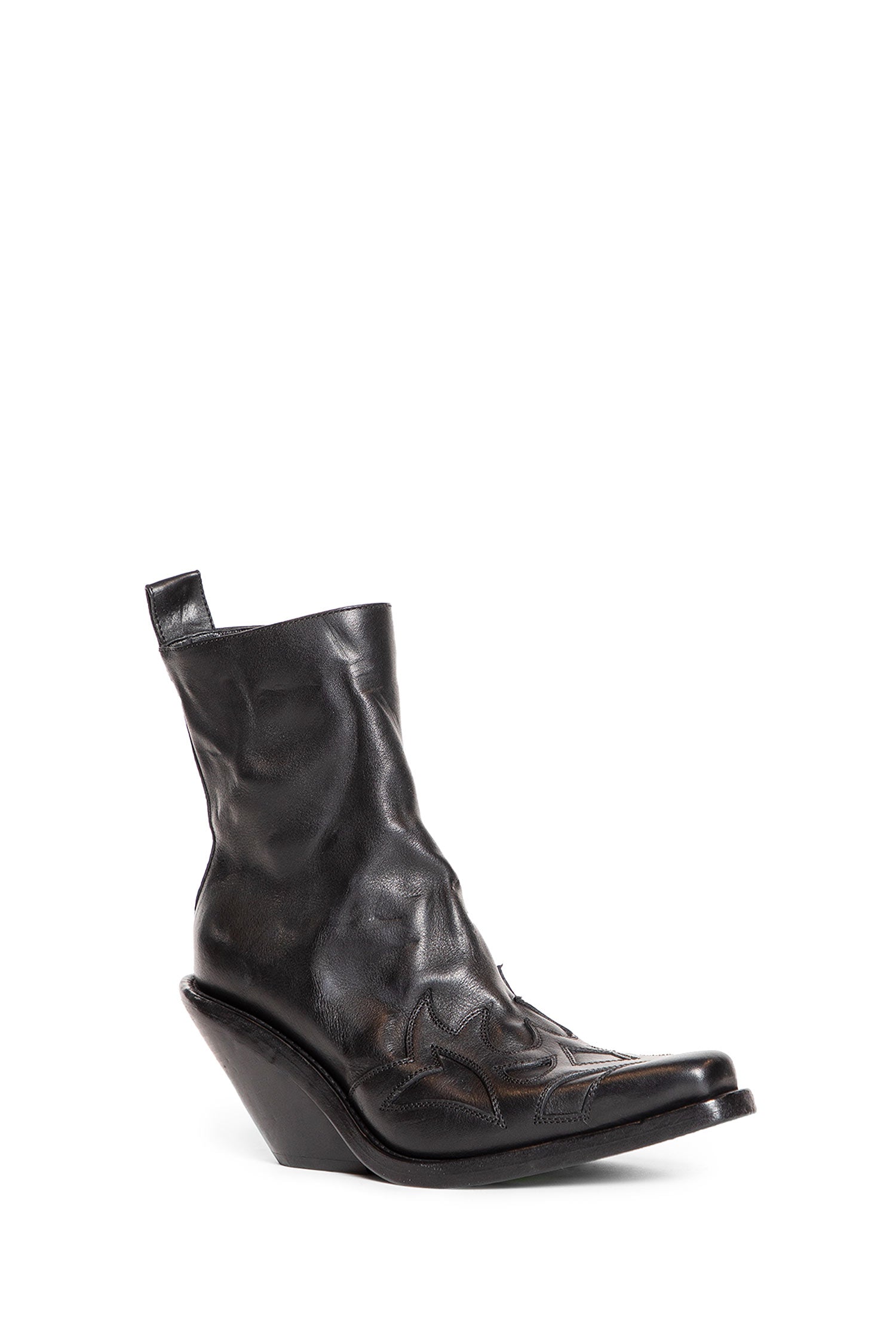 Hemo Western Boots in washed grained calfskin - Antonioli.eu