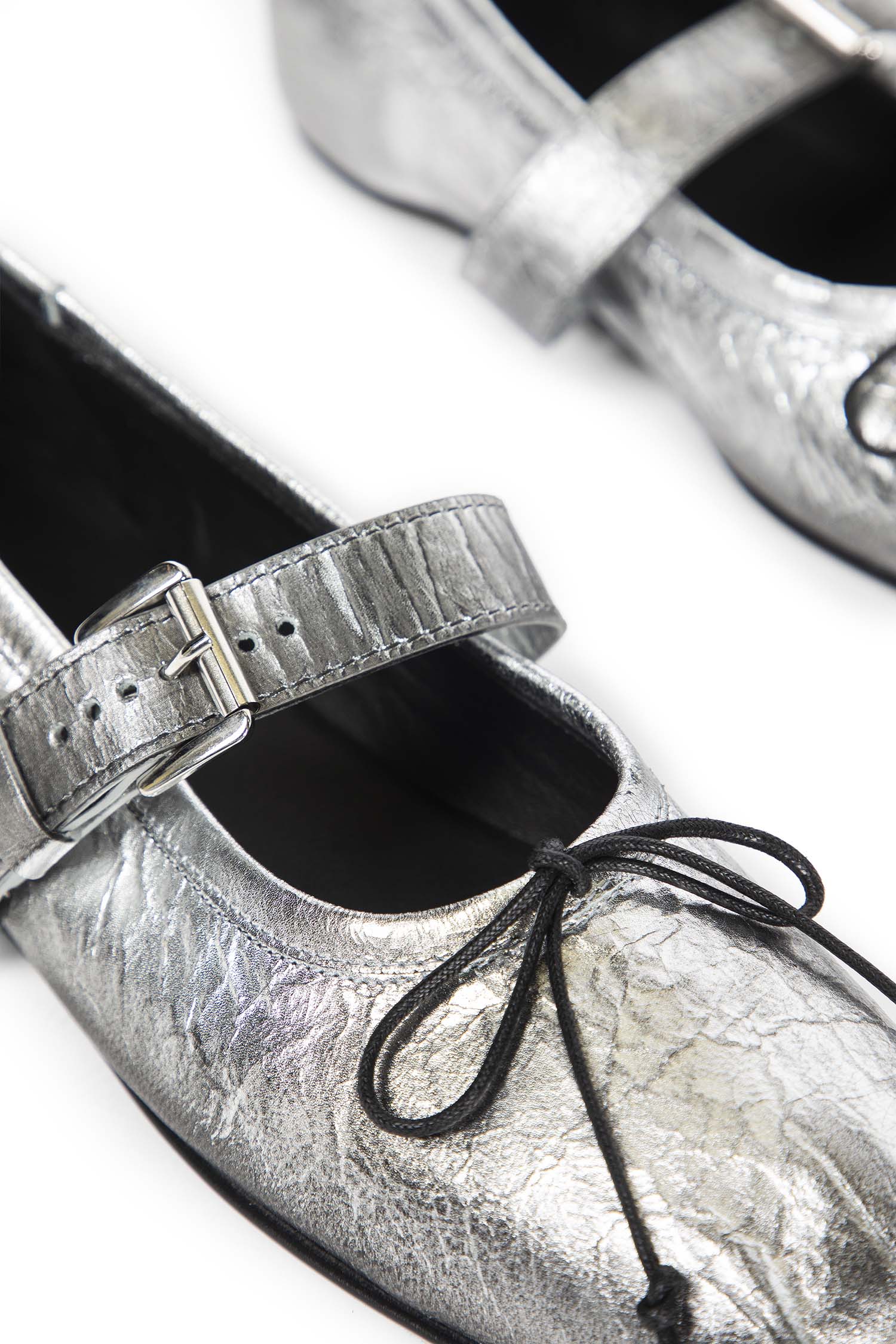 Zoey Ballerinas in Dusty Laminated Leather